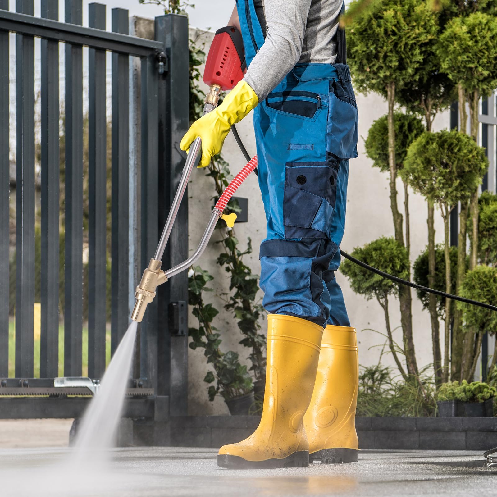 5000 PSI Pressure Washer Sand Blaster Kit with Gun & 4 Nozzles - 1/4'' Quick Connect Wet Abrasive Blasting Attachment for Concrete, Brick & Metal Cleaning