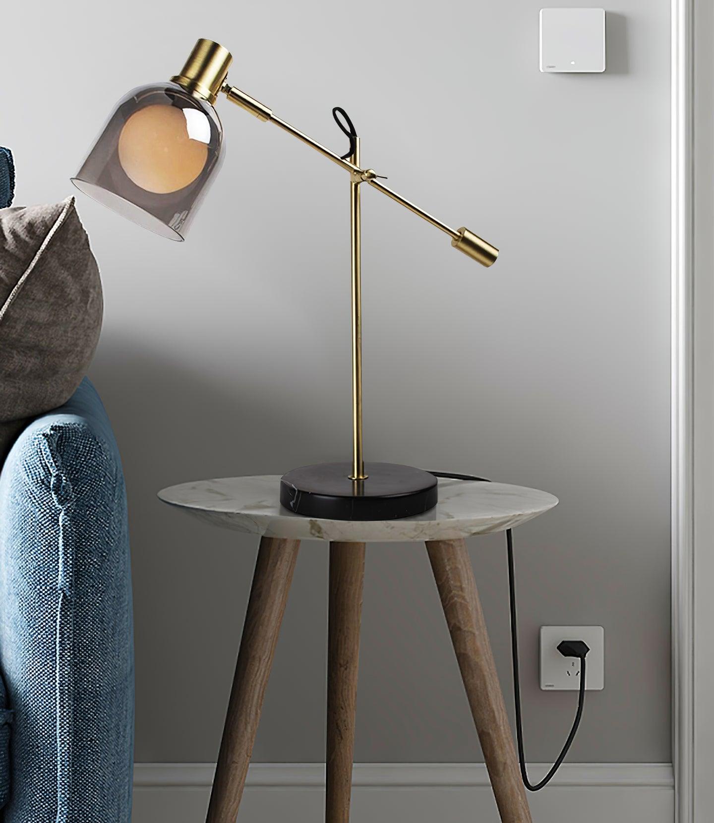 Modern Nyos Table Lamp - Stylish LED Bedside Lamp for Bedroom, Living Room & Office - Adjustable Brightness & Warm White Light - Perfect for Reading, Working & Relaxing