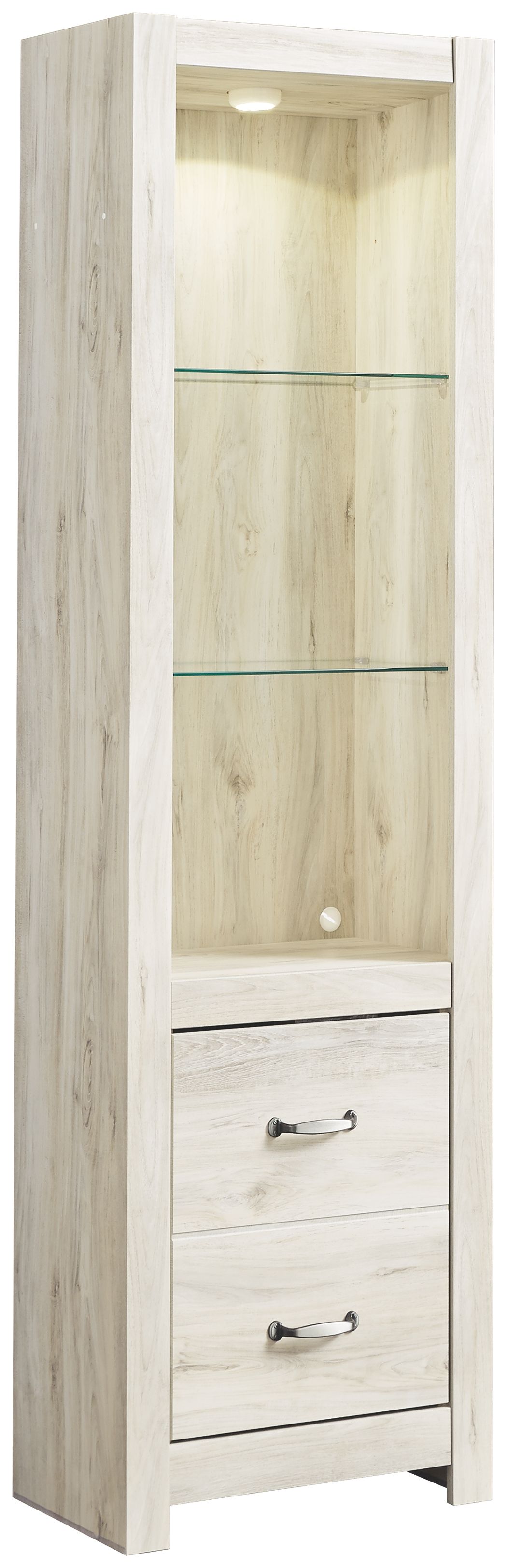 Bellaby Whitewash Pier 2-Drawer Nightstand - Modern Bedside Table for Bedroom, Living Room & Office Storage