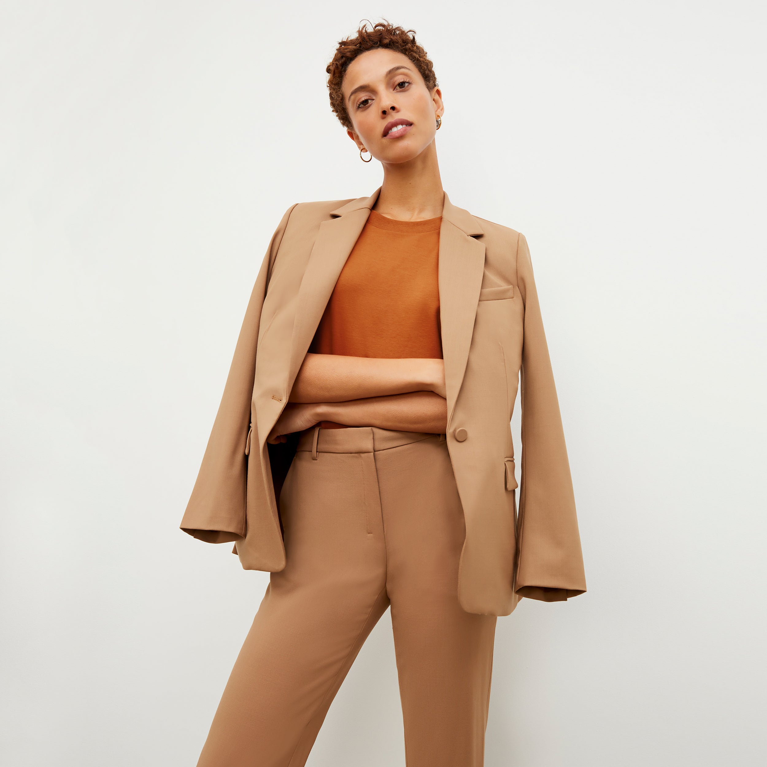 Mejia Washable Wool Twill Pants in Camel Color - Comfortable & Durable Trousers for Office, Travel & Casual Wear