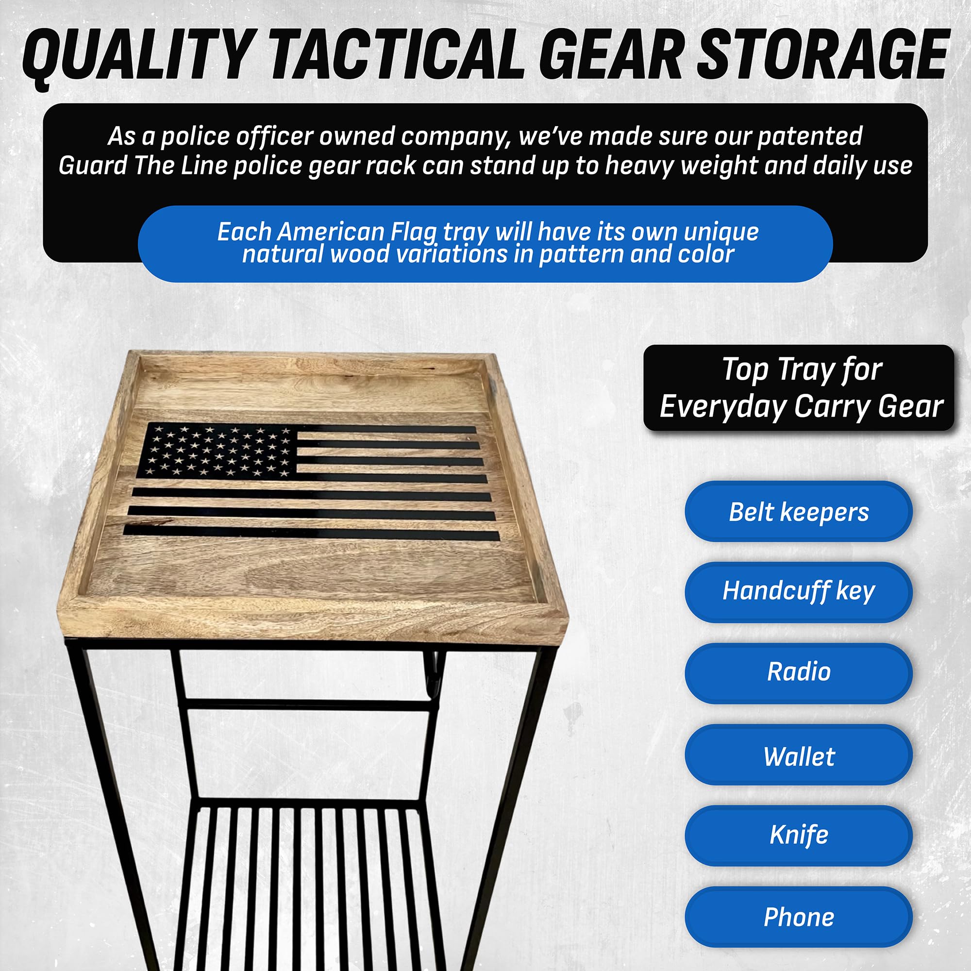 Police Gear Rack - Heavy Duty Tactical Equipment Organizer for Law Enforcement & Military - Uniform, Duty Belt & Vest Hanger - Perfect for Police Stations, Armories & Home Storage - Great Cop Gift Idea