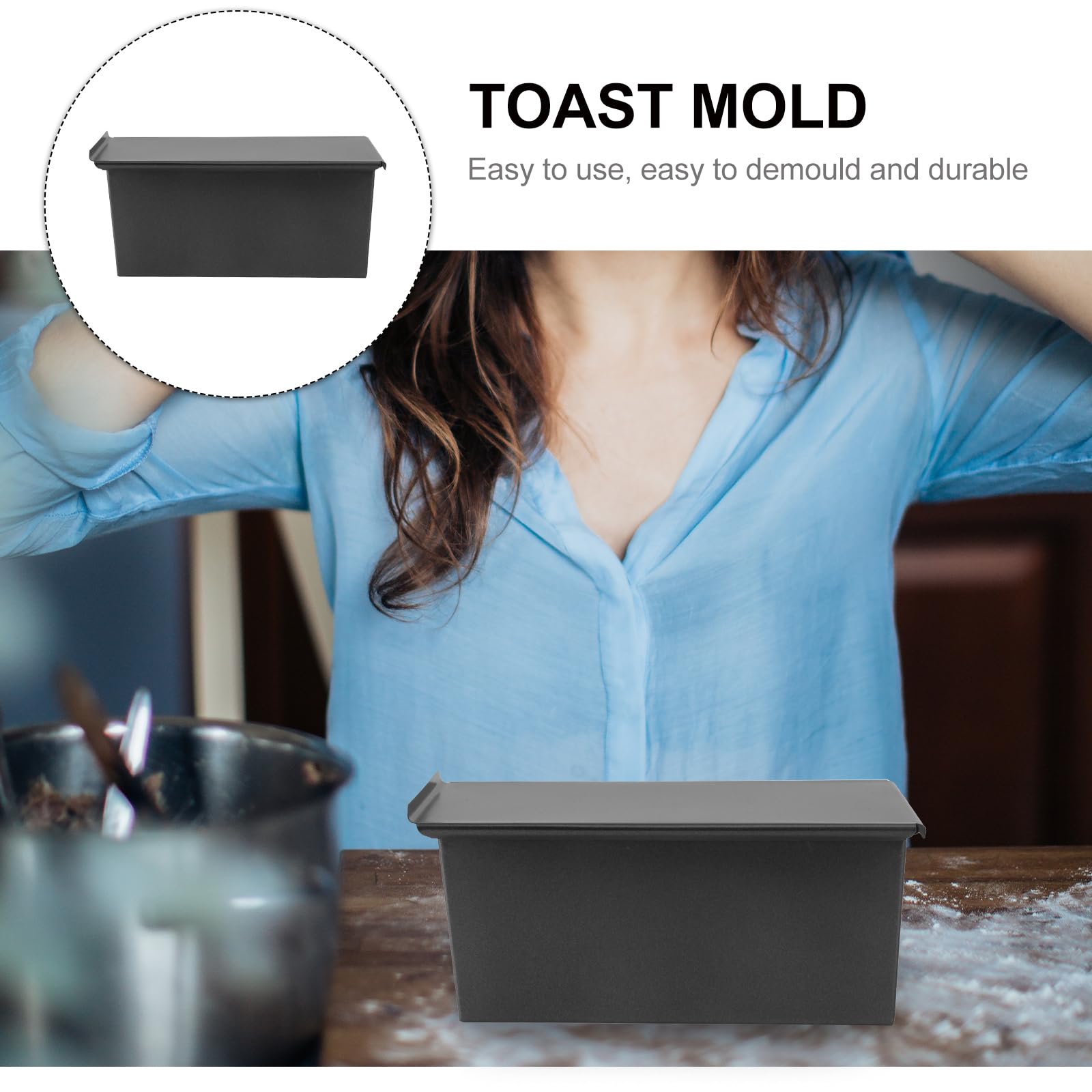 Premium Hemoton Toast Bread Pan - Non-Stick Loaf Bakeware for Perfect Homemade Bread | Ideal for Baking, Breakfast & Sandwiches