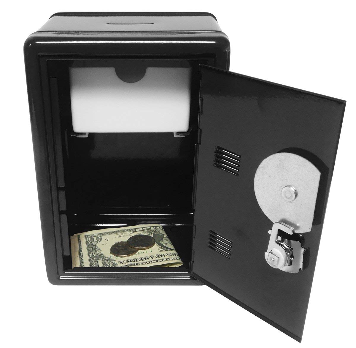 Secure Coin Bank Money Box with Combination & Key Lock - Piggy Bank for Kids & Adults, Perfect for Saving Cash, Coins & Valuables at Home or Office
