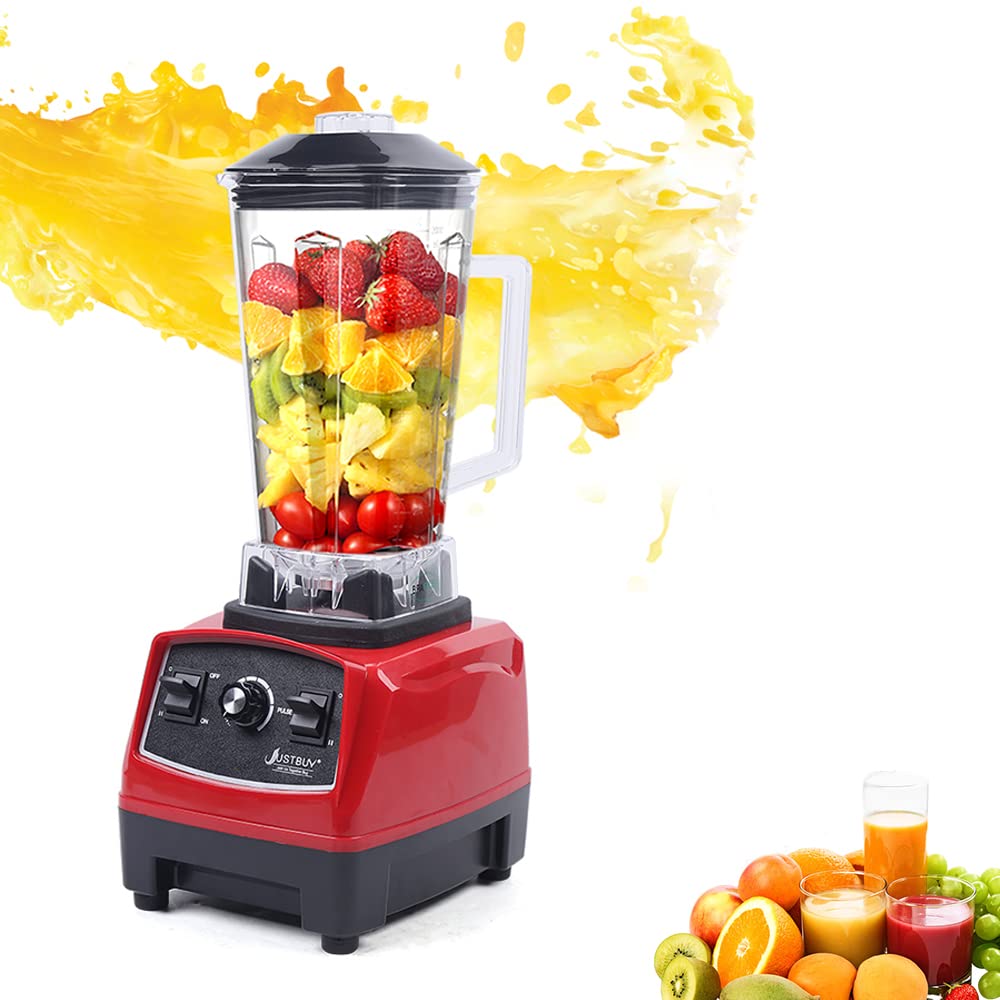 2200W 3HP Commercial Blender - Heavy Duty High Power Food Processor for Smoothies, Juices & Ice Crushing - Restaurant & Bar Grade Blender (Red) - US Stock - Perfect for Smoothie Bars, Juice Shops & Commercial Kitchens