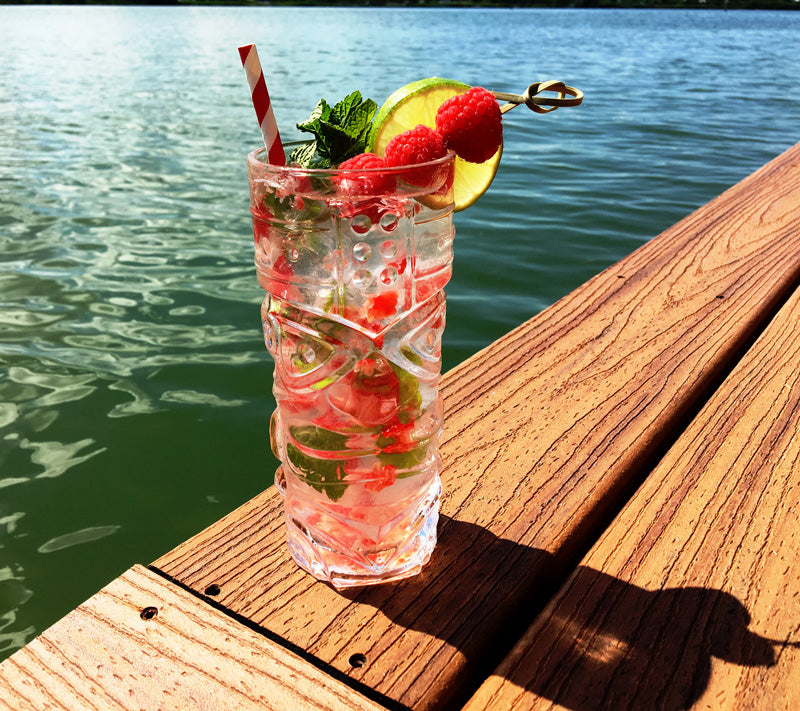 BarConic® 15 oz Tiki Glass - Tropical Themed Cocktail Cups for Pina Colada, Mai Tai & Mojito Drinks - Perfect for Luau Parties, Beach Bars & Summer Entertaining