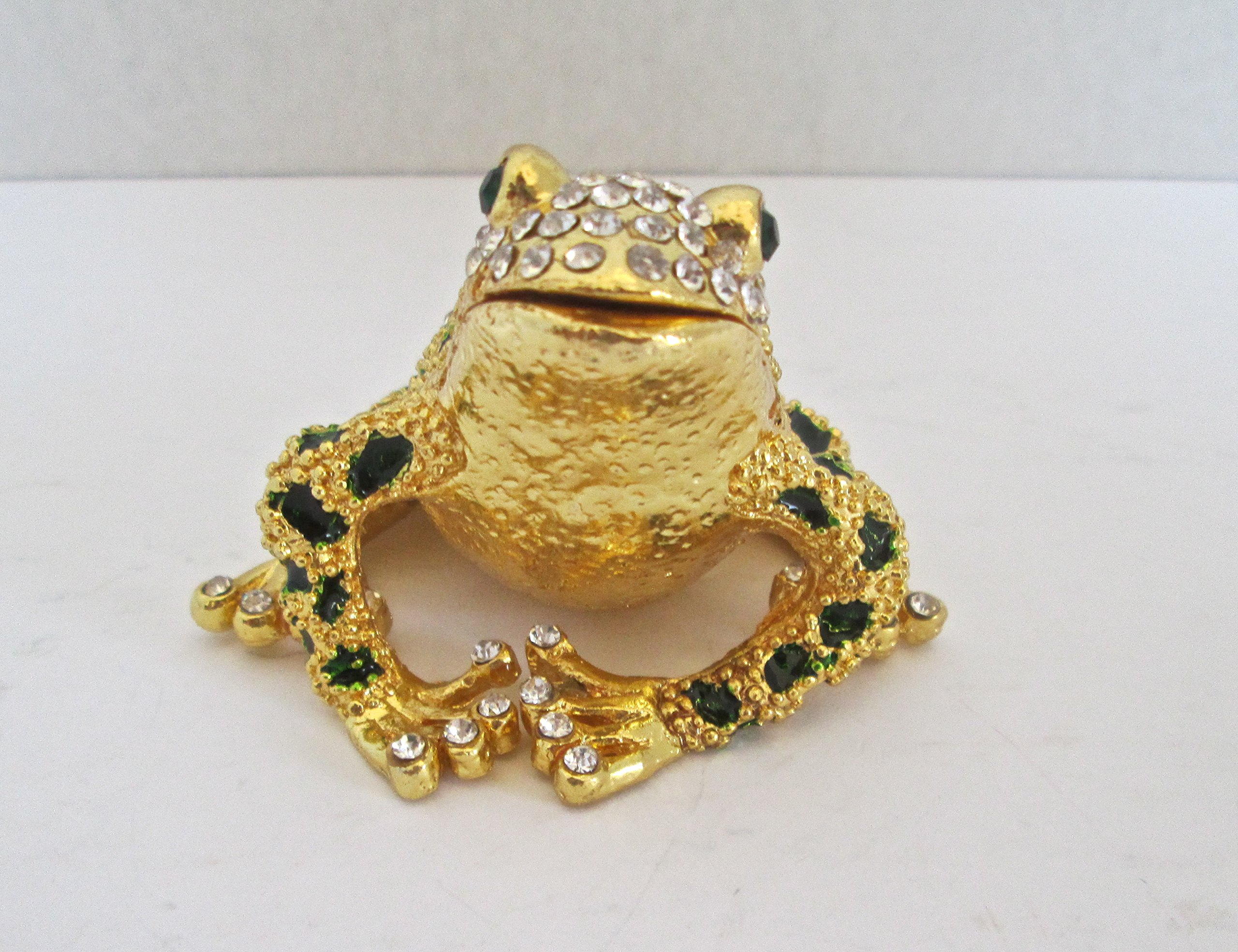 Exquisite Bejeweled Frog Jewelry Box - Handcrafted Collectible Trinket for Necklaces & Rings - Perfect Gift for Home Decor & Jewelry Storage