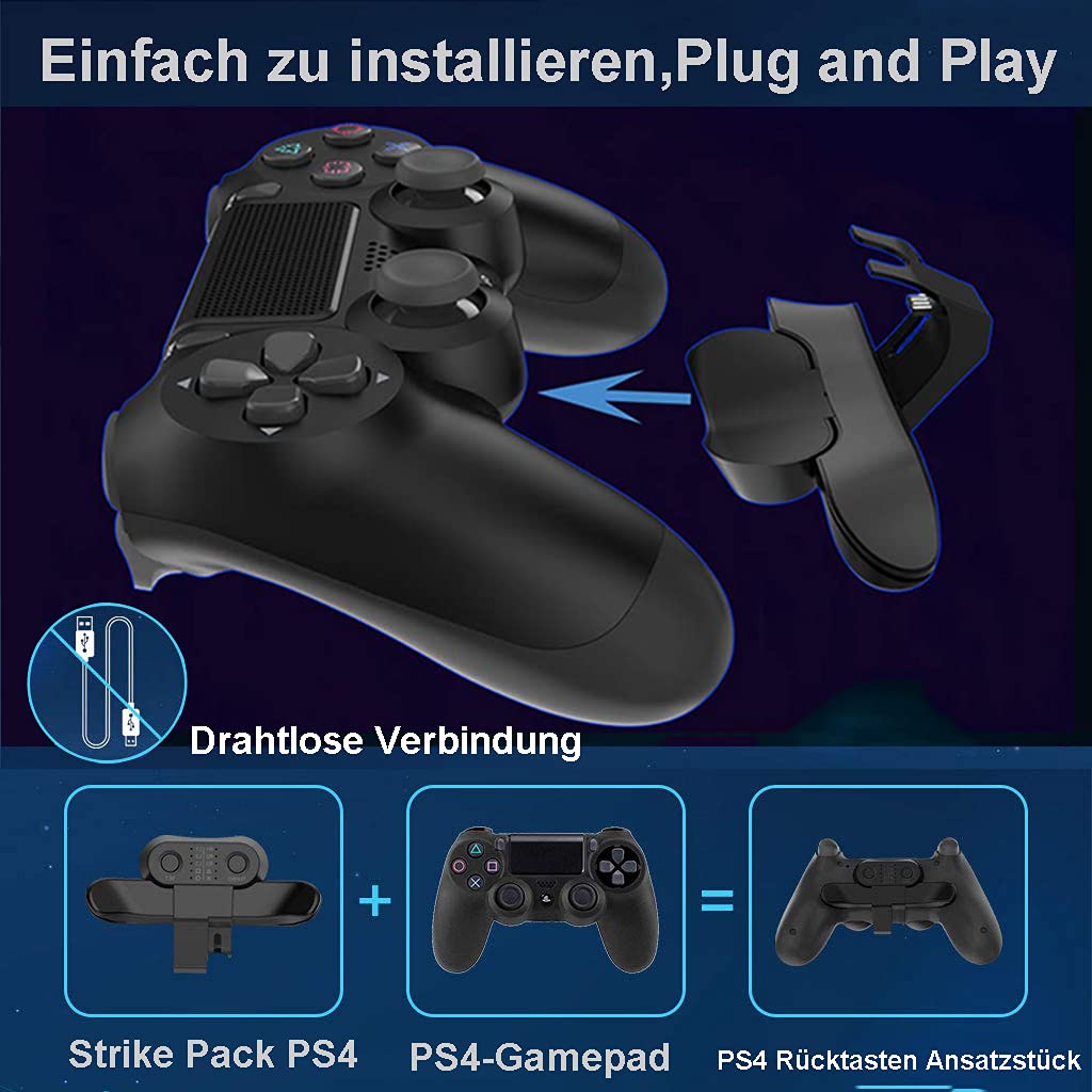 COITROZR PS4 Controller Paddles - Strike Pack & Back Button Attachment for PS4 Gamepad | Enhance Gaming Performance for FPS, Racing & Competitive Play
