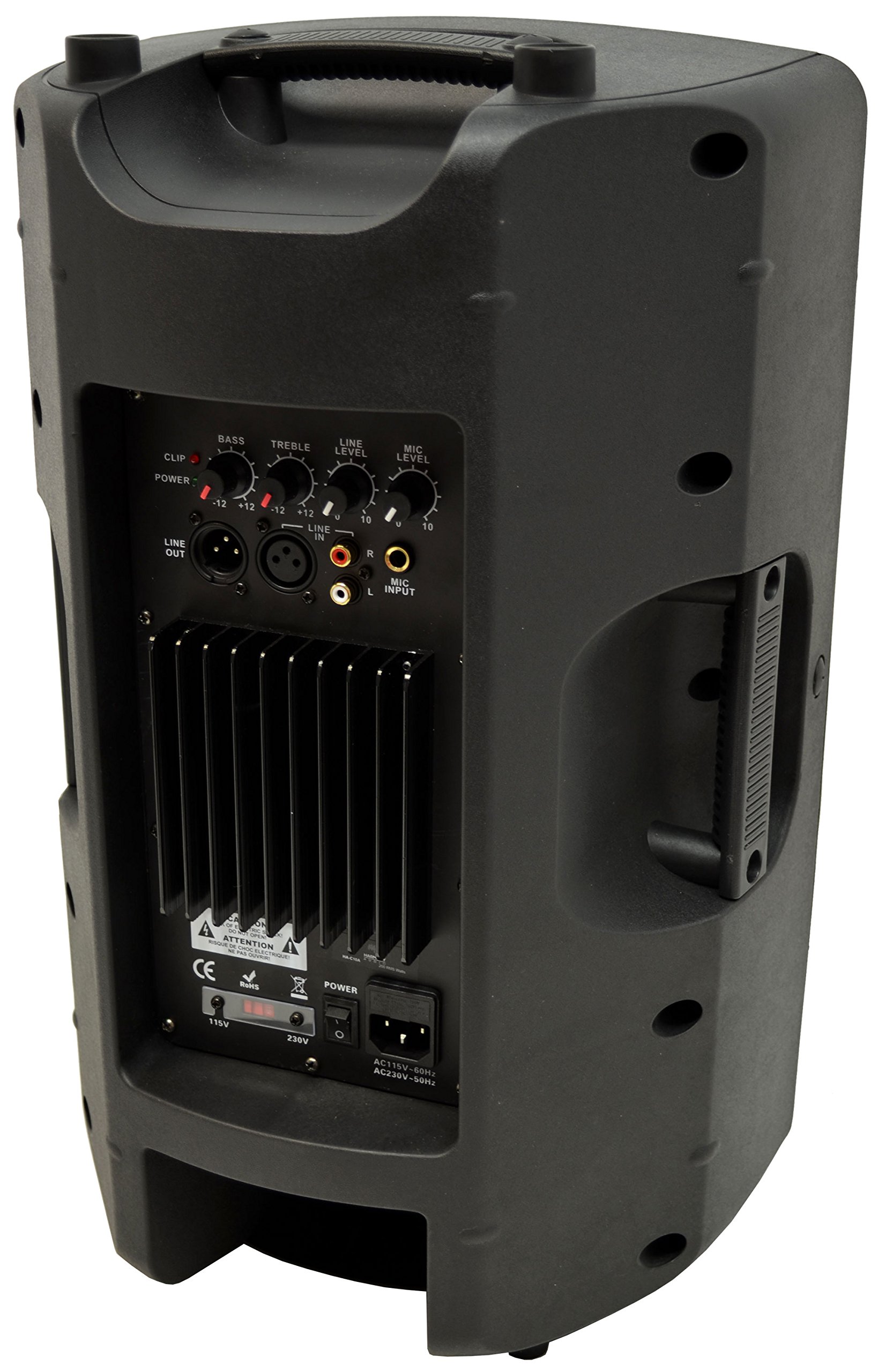Harmony Audio HA-C10A Pro DJ 10-Inch 400W Powered PA Speaker with XLR Cable & Stand - Perfect for Live Music, Events, and Outdoor Performances