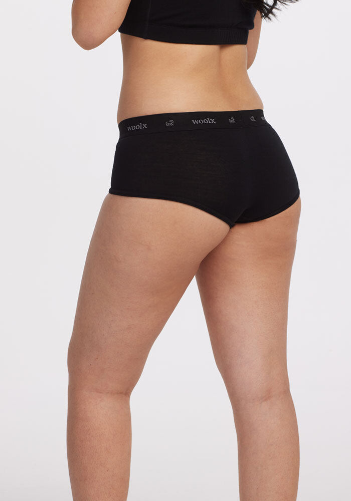 Lila Boy Shorts for Women - Comfortable Cotton Underwear, Black - Perfect for Sleepwear, Lounge & Everyday Wear