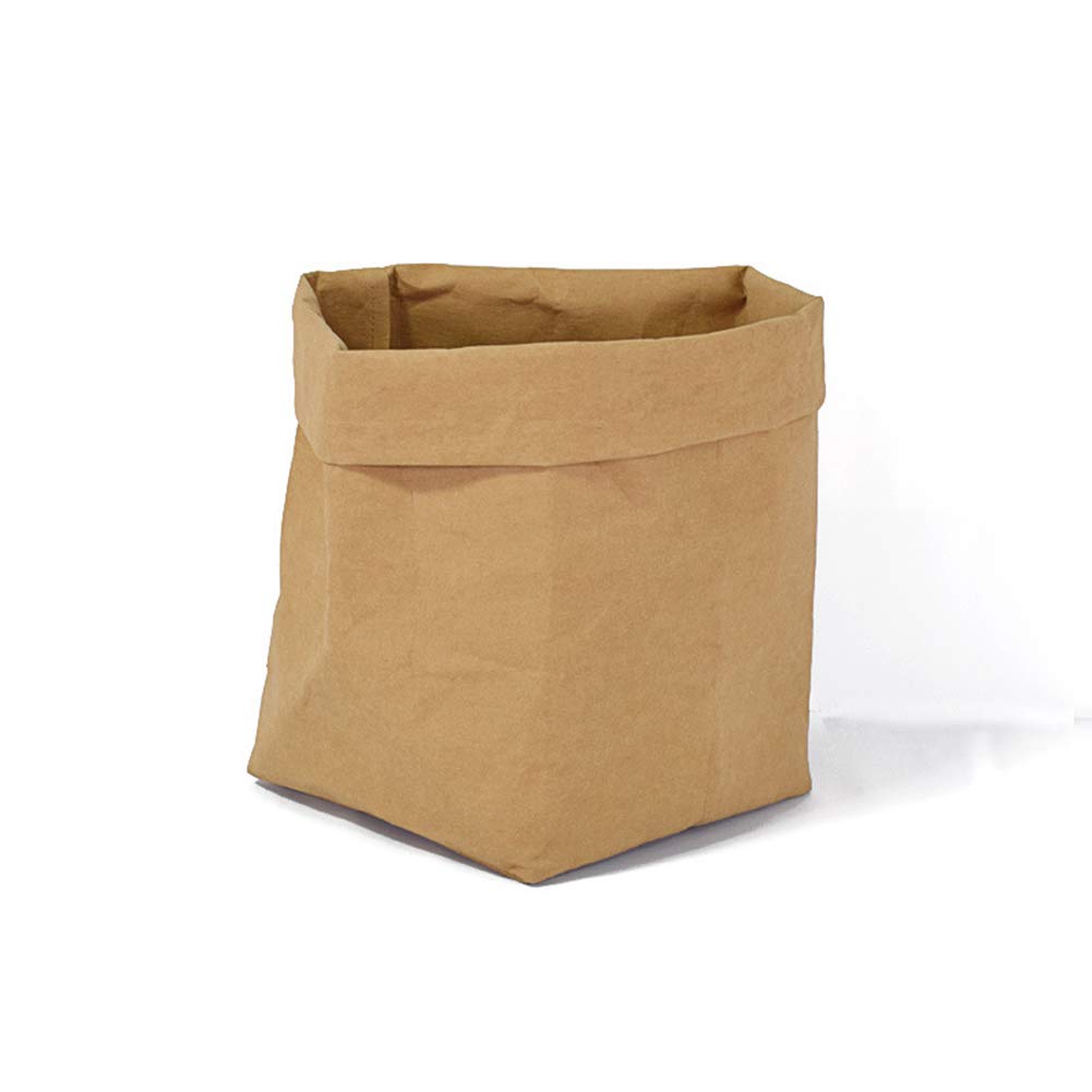 Daxin Kraft Paper Storage Bags - Washable Plant Basket for Home & Garden Organization