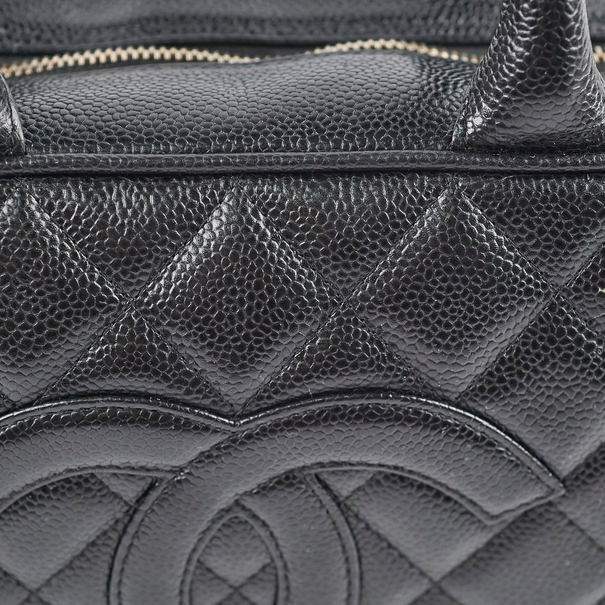 Chanel Bowling Bag in Caviar Leather - Black Luxury Handbag for Women | Perfect for Work, Travel & Everyday Use