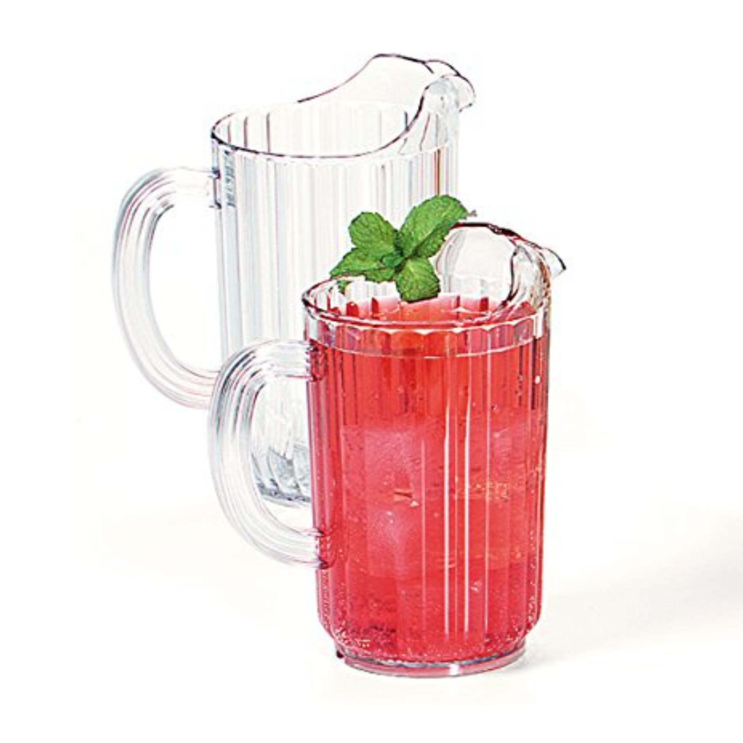 Carlisle 48oz Clear Plastic Pitcher - 6 Pack for Restaurants, Catering & Kitchen Use - BPA-Free Food Service Drink Dispenser for Iced Tea, Lemonade & Beverages