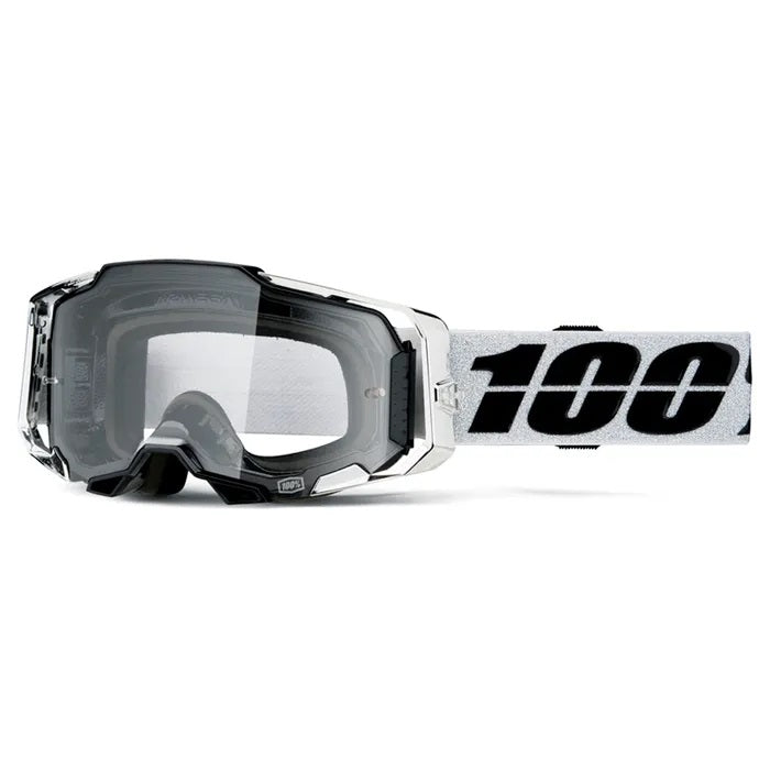 Armega MX Goggles - 100% Clear Lens for Motocross, Dirt Bike & ATV Riding - UV Protection & Anti-Fog Safety Glasses for Outdoor Sports & Racing