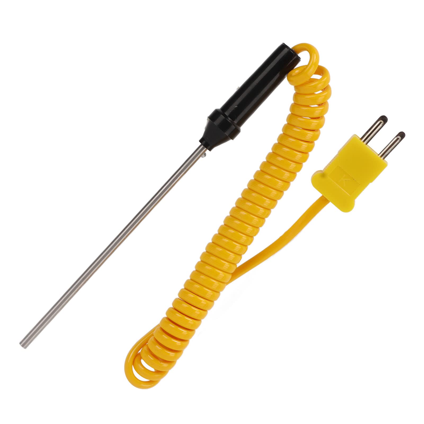 High Accuracy K-Type Thermocouple Probe with Insulated Handle & Heat Resistant Steel - Industrial Temperature Sensor for Factories, Labs, HVAC Systems - Perfect for Ovens, Furnaces, and Machinery Temperature Testing