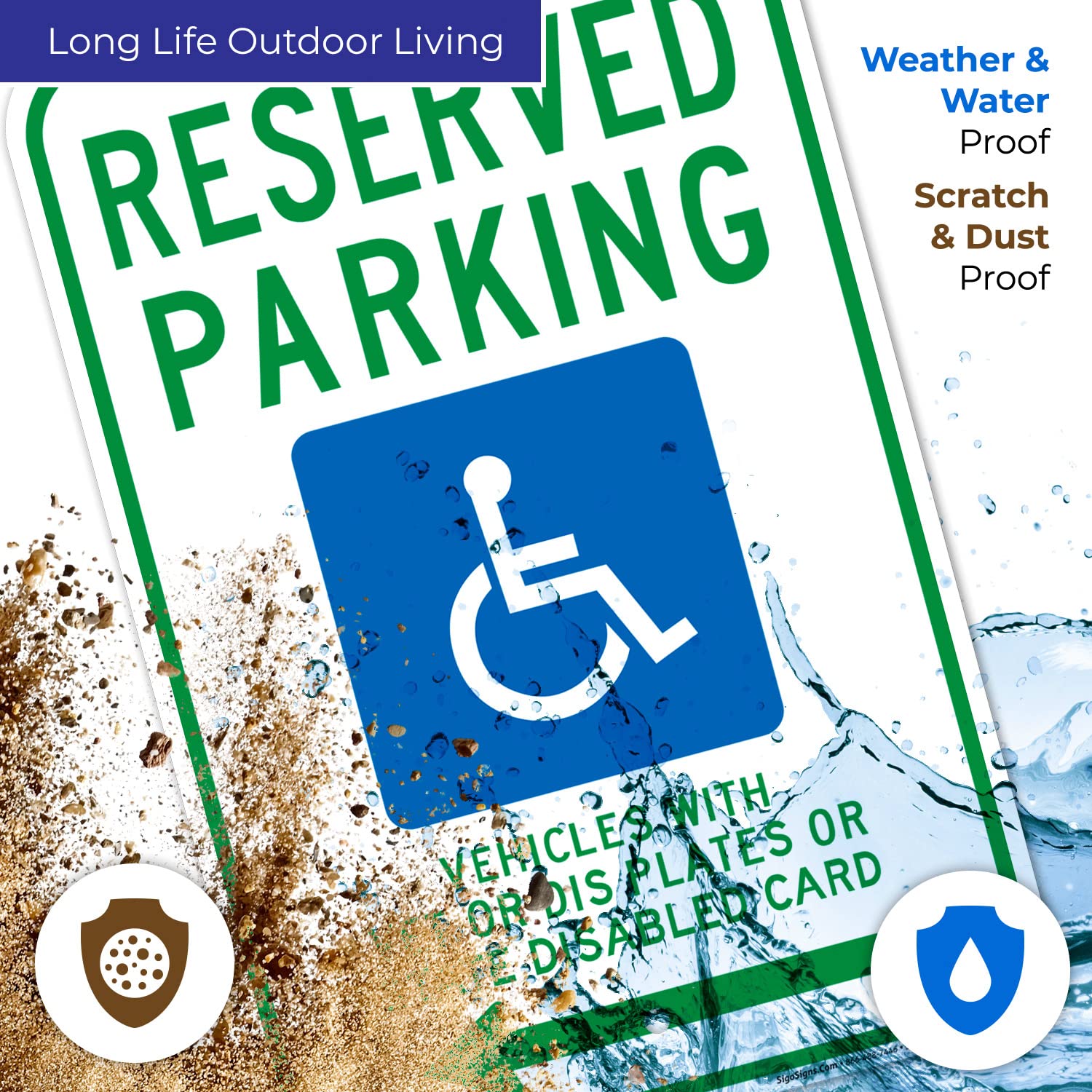 Wisconsin Handicap Parking Sign - Reserved Parking for Vehicles with Vet Plates or State Disabled Card - Left Arrow Design - 12x18 Inches - Rust-Free .063 Aluminum - Fade Resistant - Made in USA - Perfect for ADA Compliant Parking Spaces, Hospitals, and Public Facilities