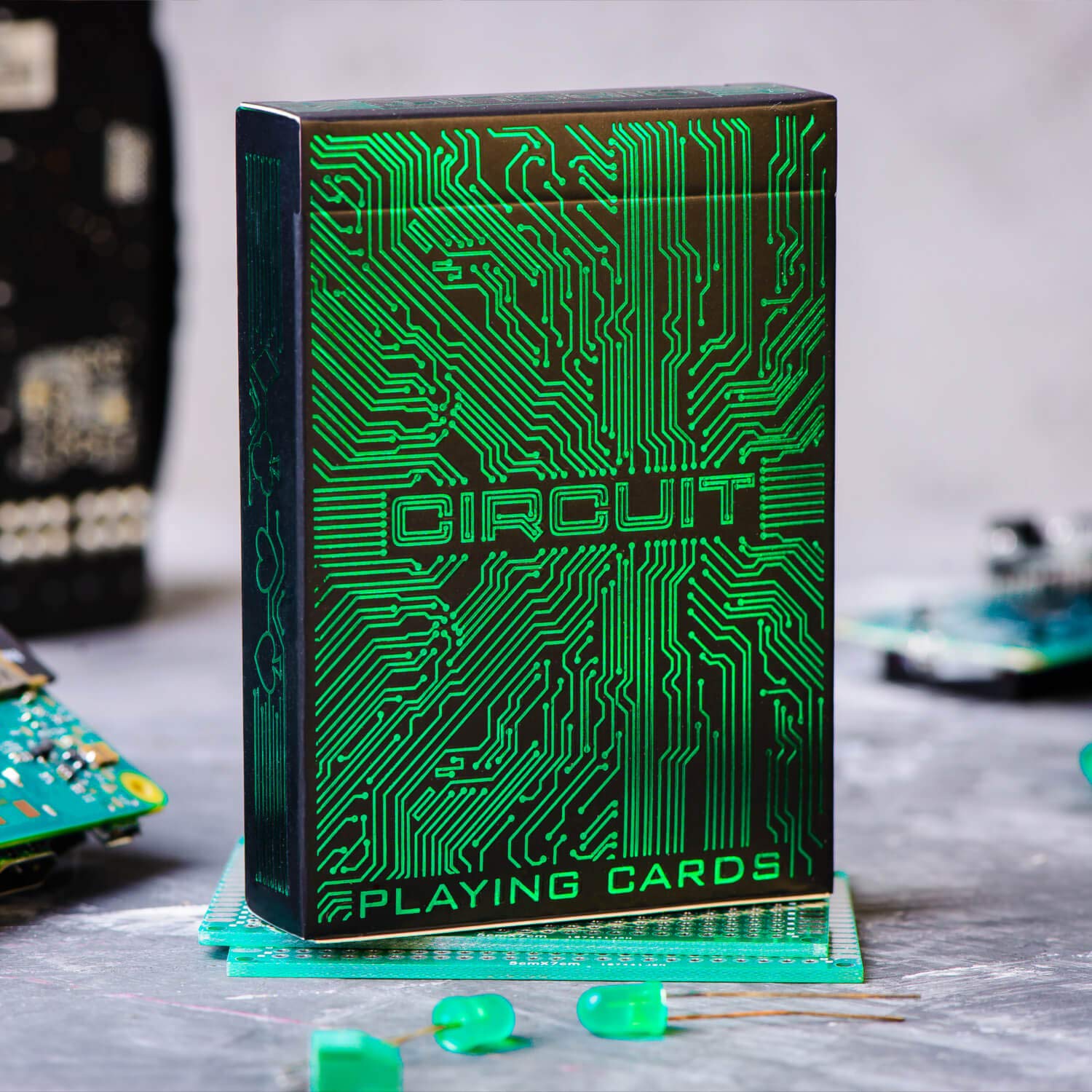 Premium Computer Themed Circuit Playing Cards - Unique Bright Color Deck with Free Card Game eBook - Cool Poker Cards for Kids & Adults - Perfect for Game Nights, Magic Tricks & Collectors - Black Playing Cards Deck