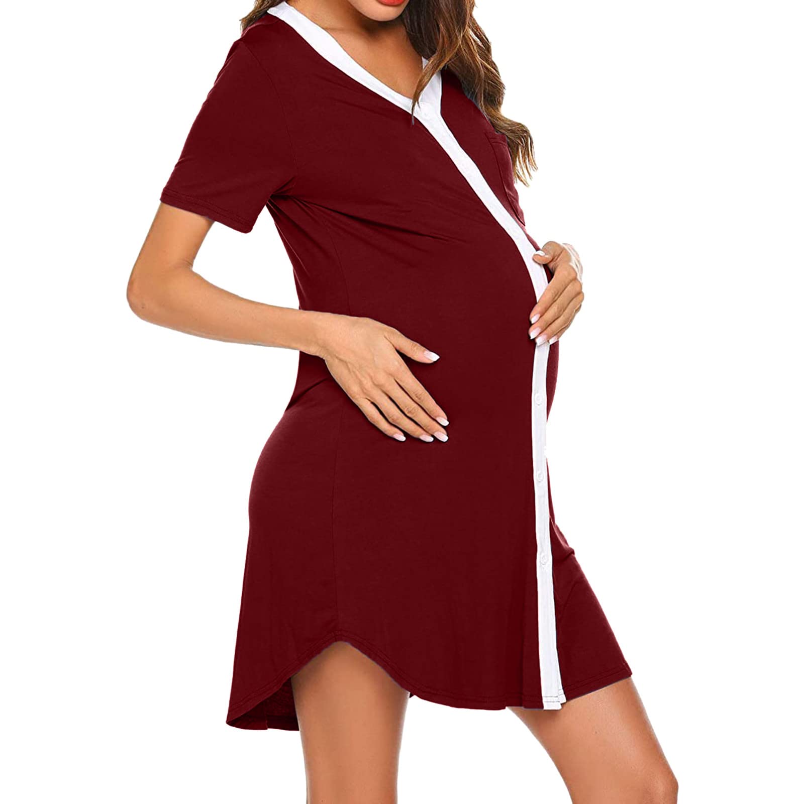 **Maternity Dress for Women - Sleeveless High Waist Button Down Dress for Pregnancy, Baby Shower, or Evening Events | Comfortable & Stylish for Daily Wear**