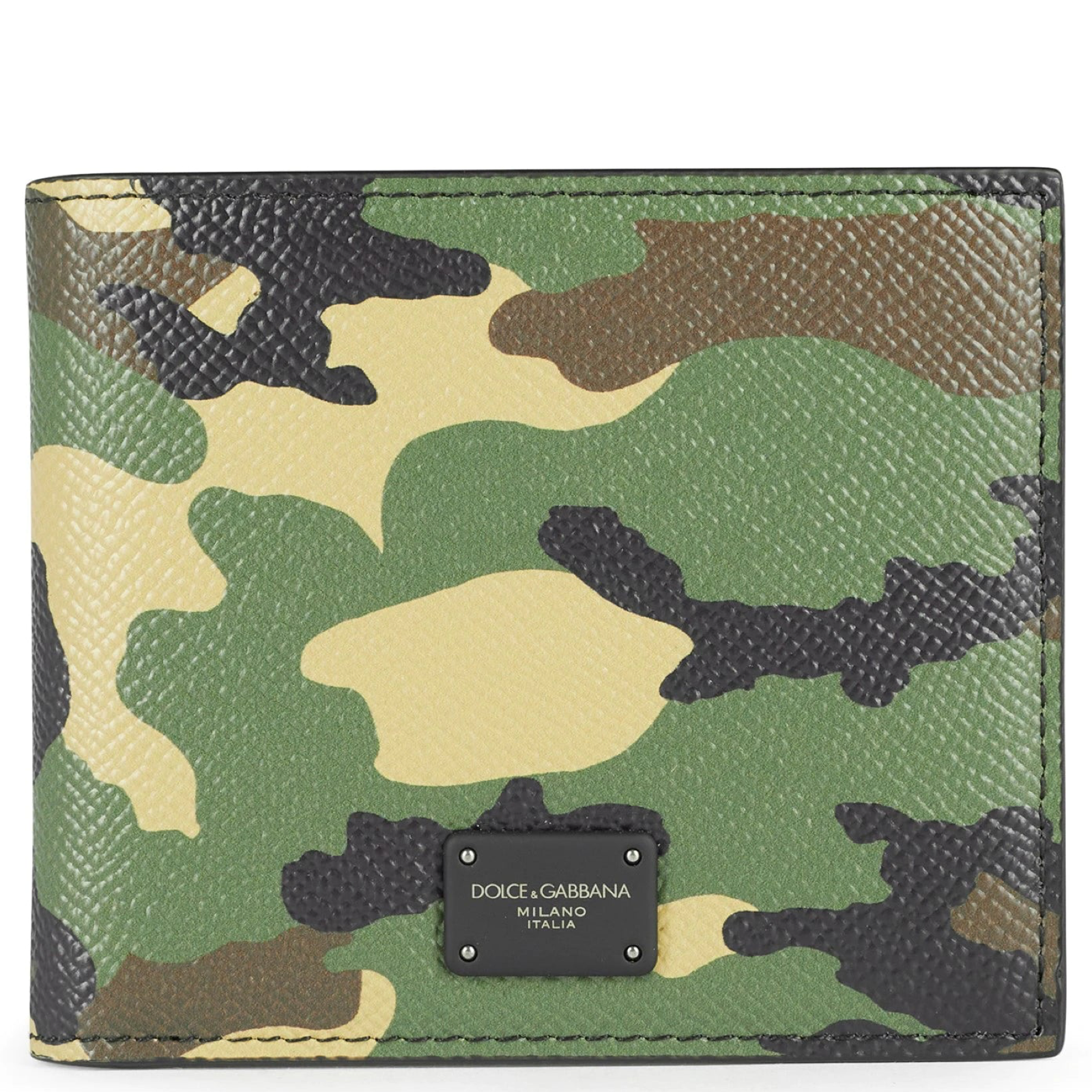 Dolce & Gabbana Men's Camo Plaque Leather Wallet - Stylish Designer Bifold Wallet for Everyday Use & Gifts
