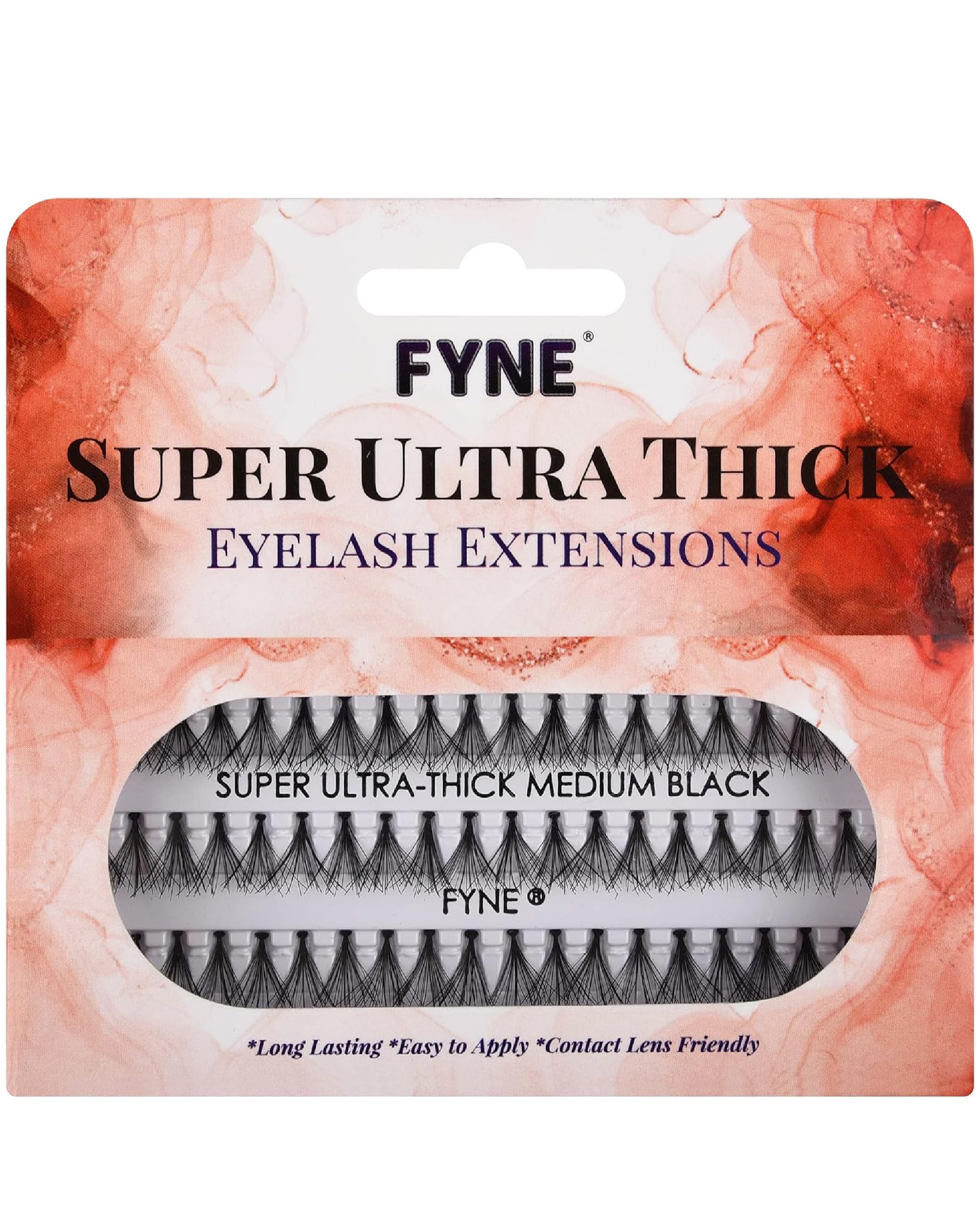 FYNE Super Thick 10mm Individual Eyelash Clusters - 60 Medium Volume Lashes for Natural Look | Durable False Eyelash Extensions | Perfect for Daily Wear, Special Occasions & Professional Makeup