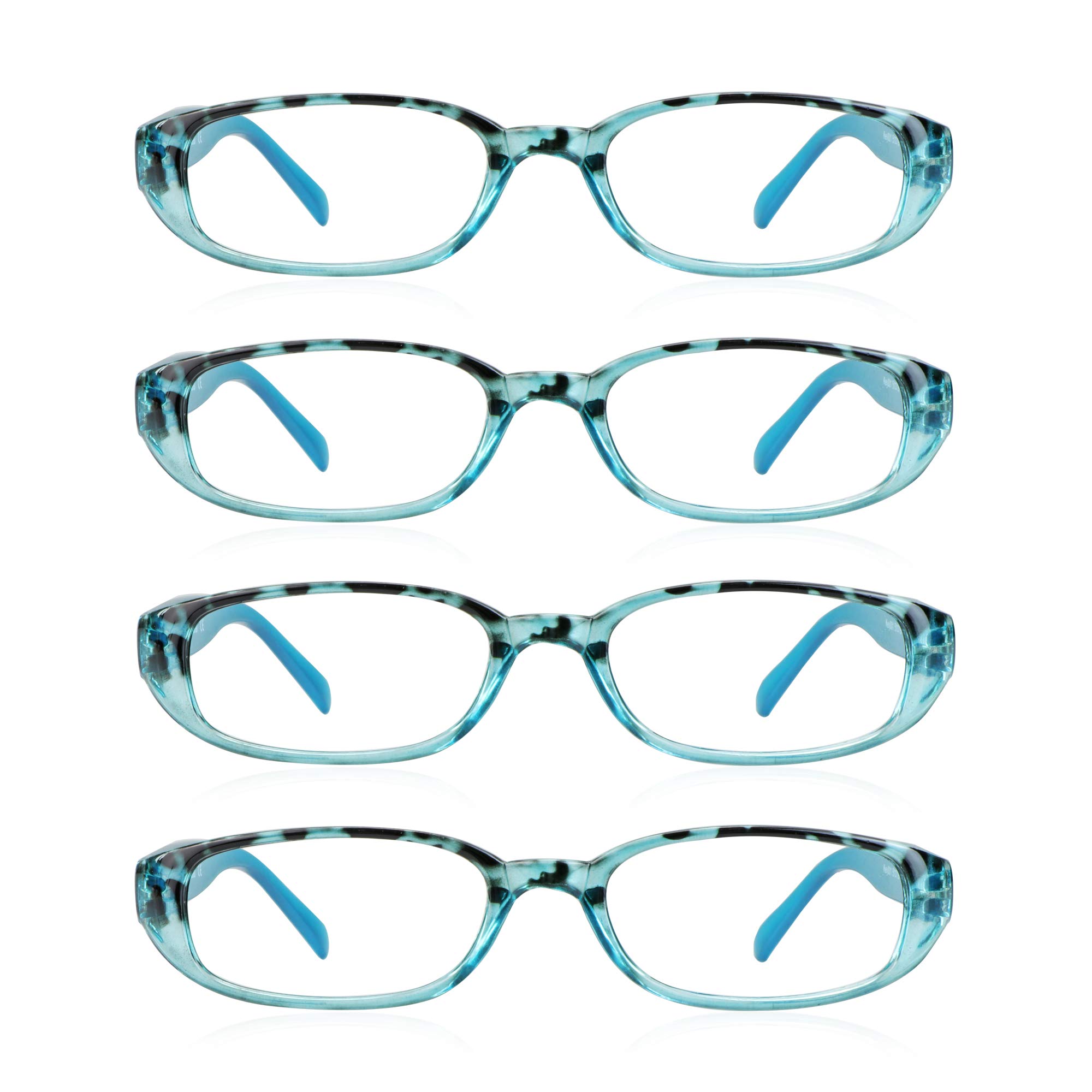 LifeArt 4 Pairs Blue Light Blocking Reading Glasses - Anti-Glare Computer Glasses for Men & Women - Perfect for Office Work, Gaming & Screen Time