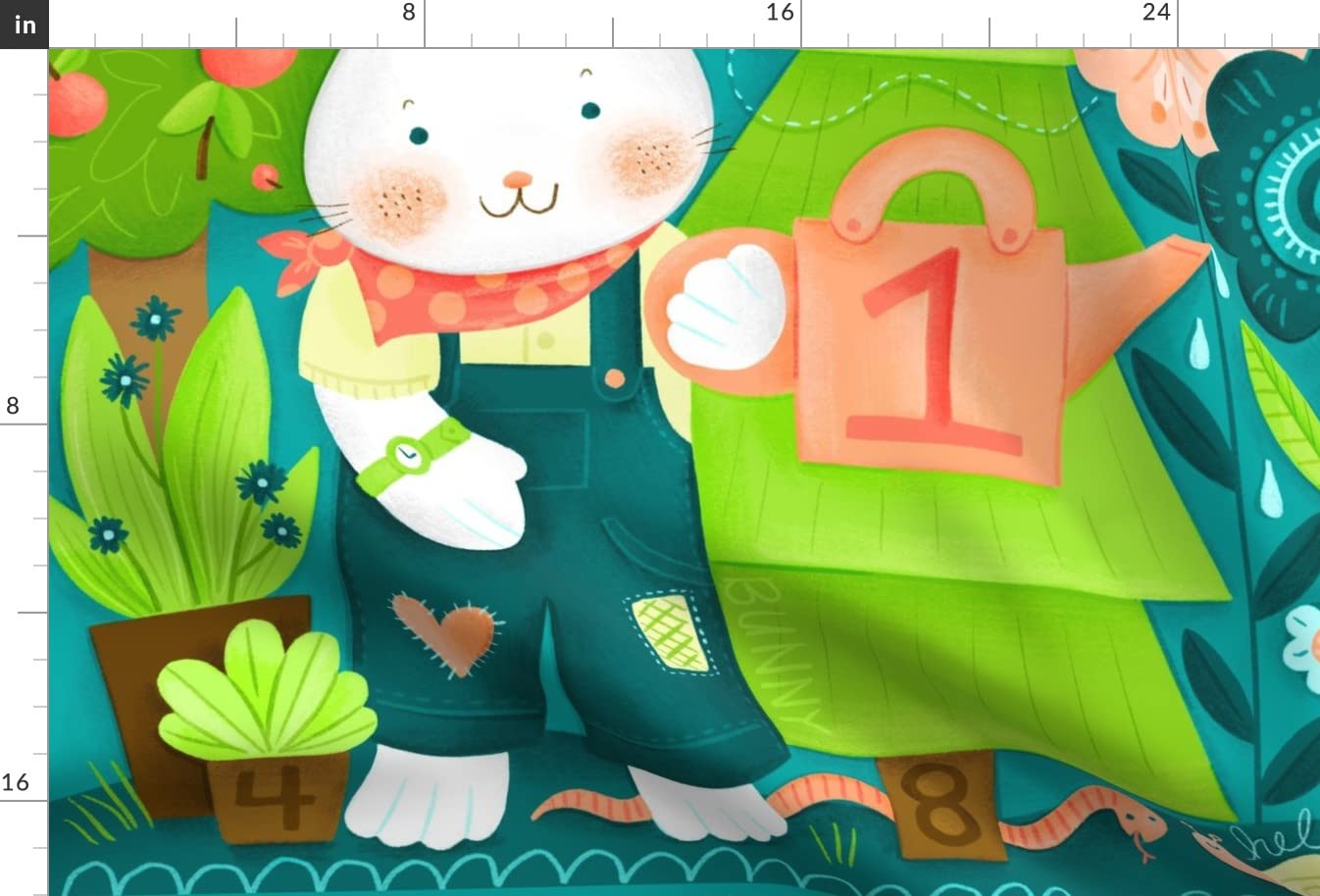 Premium Spoonflower Satin Fabric by The Yard - Garden Play School Teacher Print for Sewing, Lining, Apparel, Fashion, Blankets & Home Decor | Perfect for DIY Projects, Quilting, and Crafting