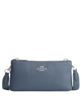 Coach Double Zip Crossbody Bag for Women - Stylish Leather Shoulder Purse with Adjustable Strap, Perfect for Travel, Work & Everyday Use