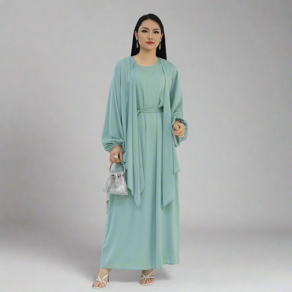 Grace Modest 3-Piece Set in Mint Green - Perfect for Church, Weddings & Special Occasions