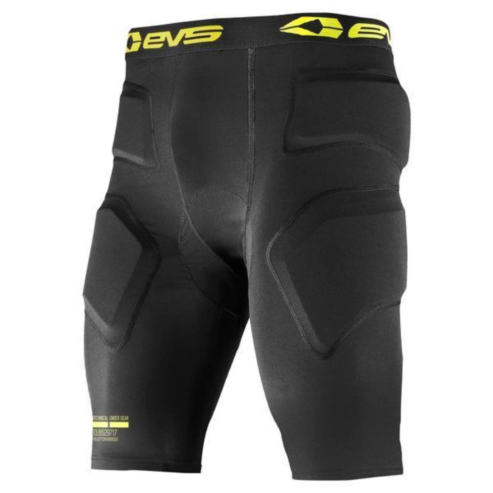 EVS Sports TUG Bottom Impact Shorts for Football, Hockey & Motocross - Black Compression Padded Shorts for Impact Protection & Comfort During Sports Activities