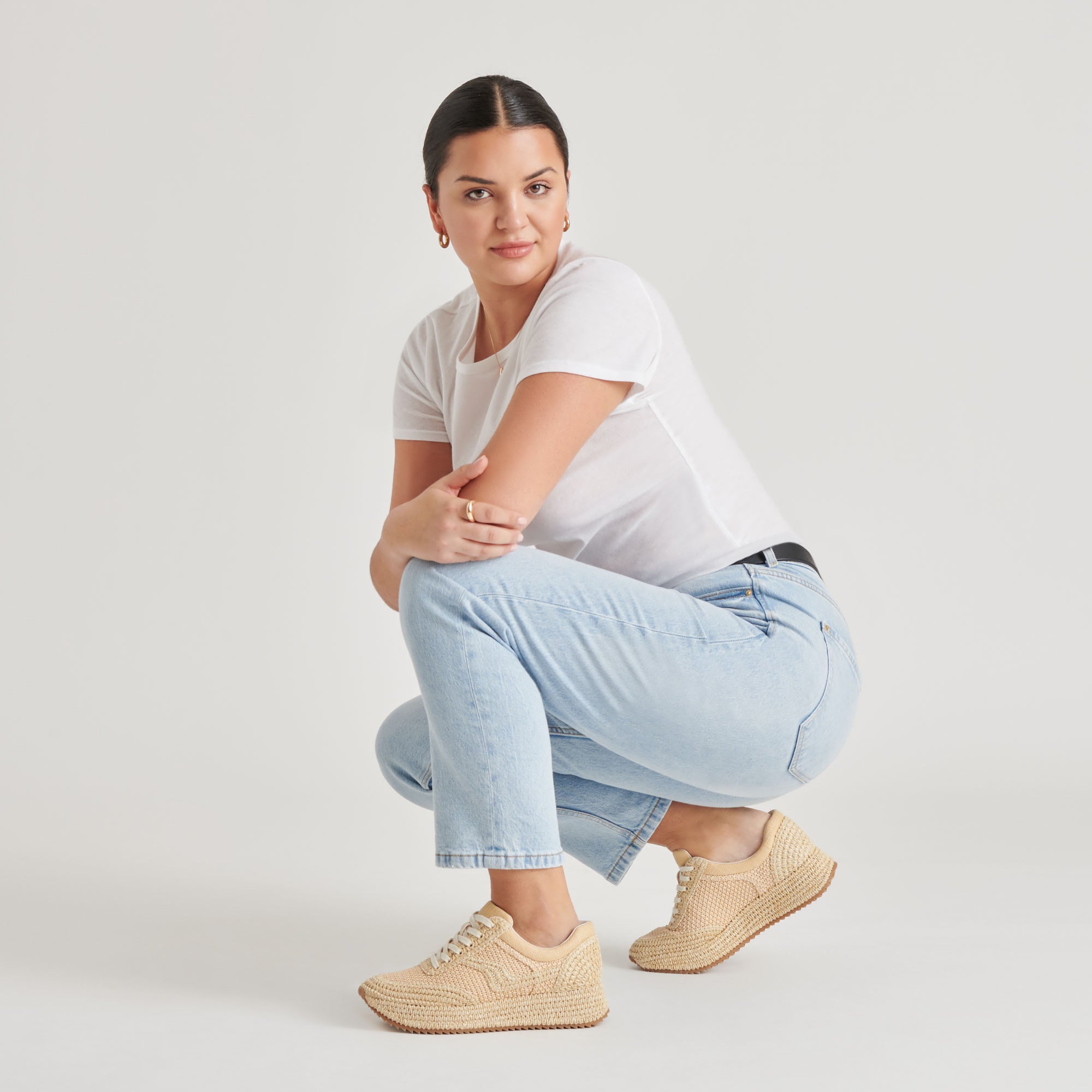 SHYLOH Women's Lightweight Natural Raffia Sneakers - Comfortable Casual Walking Shoes for Summer, Beach, and Outdoor Activities