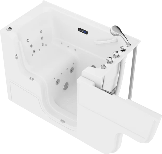 Anzzi 2953WCRWD 29x53 Inch Right Drain Walk-In Bathtub with Whirlpool Air Jets - Wheelchair Accessible Soaking Tub for Seniors & Mobility Needs | Bathroom Safety & Relaxation