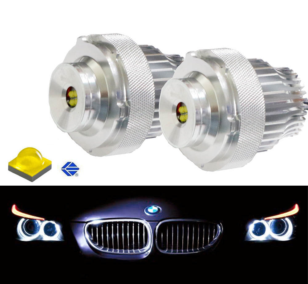 20W CREE LED BMW Angel Eyes Halo Ring Bulbs - Compatible with BMW E60 E61 LCI Halogen Trim - Upgrade Headlight Rings for Enhanced Night Driving & Custom Styling