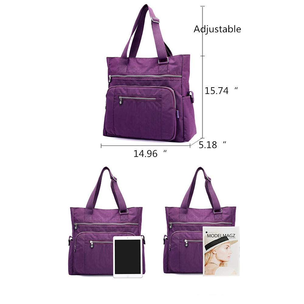 Stylish Multi-Pocket Nylon Tote Bag for Women - Large Durable Shoulder Purse with Multiple Compartments - Perfect for Travel, Work, and Everyday Use