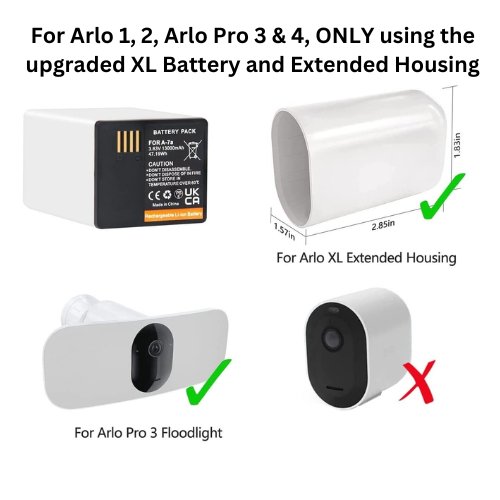 Arlo A7a Rechargeable Battery Replacement for Arlo Pro 3 Floodlight, Pro 4 XL, Pro 5 2K XL & Go 2 Cameras - Long Lasting Power for Outdoor Security & Home Monitoring