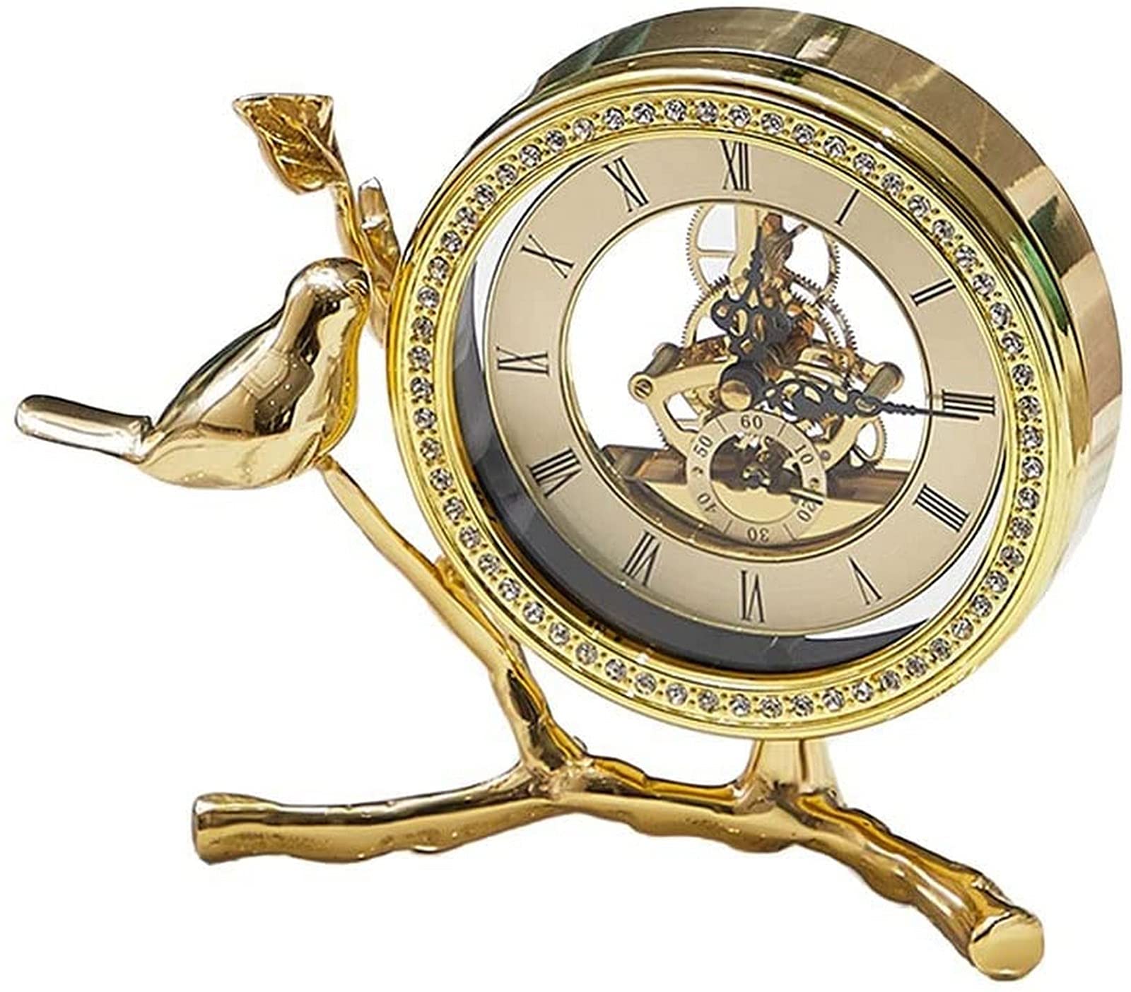 Vintage Pure Copper Table Clock - 7.48 Inch Classic Desk Clock for Office & Home Decor | Perfect for Bedroom, Study, Living Room & Gift Giving