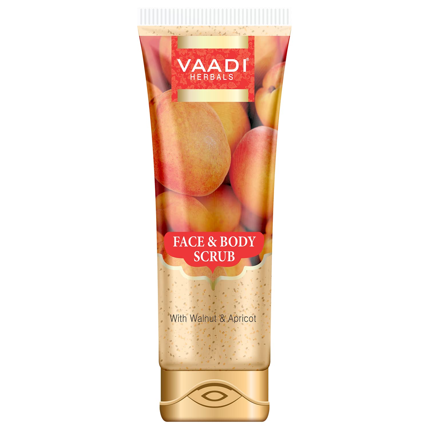 Vaadi Herbals Walnut & Apricot Face and Body Scrub - 110g | Exfoliating & Nourishing for Glowing Skin | Perfect for Spa Day & At-Home Skincare Routine