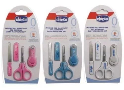 Chicco Baby Nail Care Kit - 3-Piece Set with Scissors, Nail Filer & Clippers for Safe Infant Manicure | Newborn & Toddler Grooming Essentials