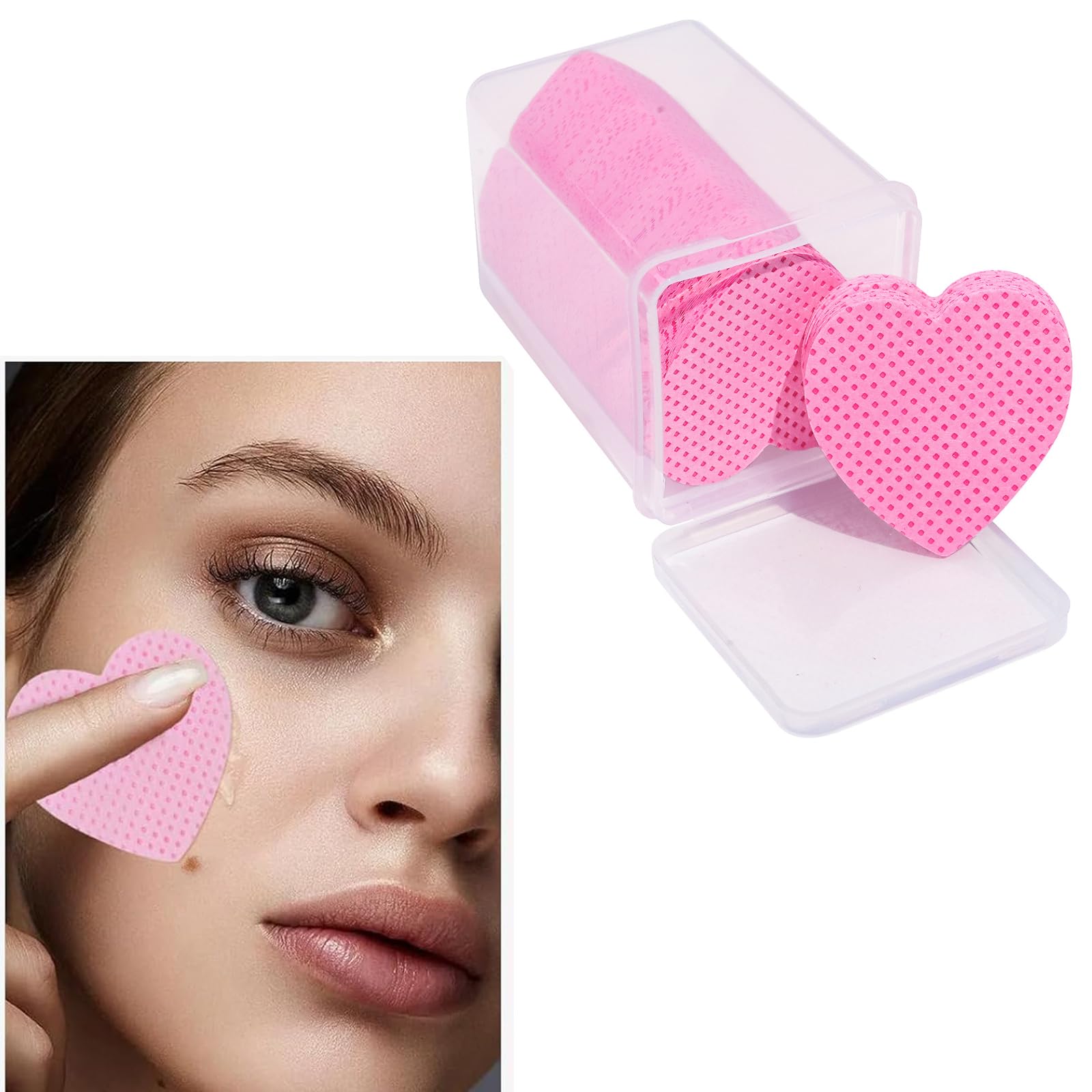 1000pcs Lint-Free Nail Polish Remover Wipes with Dispenser Bottle - Heart Shaped Cotton Pads Includes Nail File & Dotting Tool for Manicure & Nail Art (Pink) - Perfect for Salon, Home Use & Travel Nail Care Kit