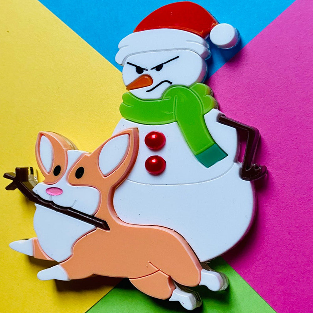 Makokot Design Acrylic Christmas Brooch Pin - Festive Holiday Accessory for Jackets, Scarves & Gift Giving
