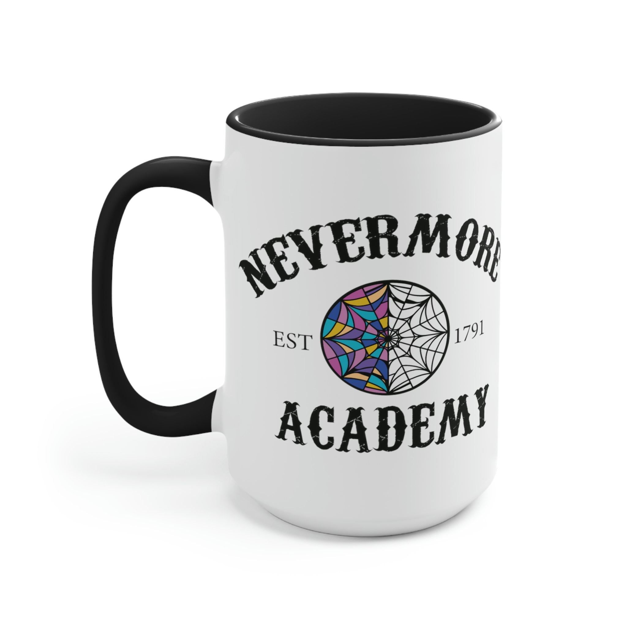 Nevermore Academy Mug - Wednesday Addams Inspired Coffee Cup with Raven Design - Perfect for Hot & Cold Drinks, Gifts for Horror Fans & Addams Family Merch Collectors