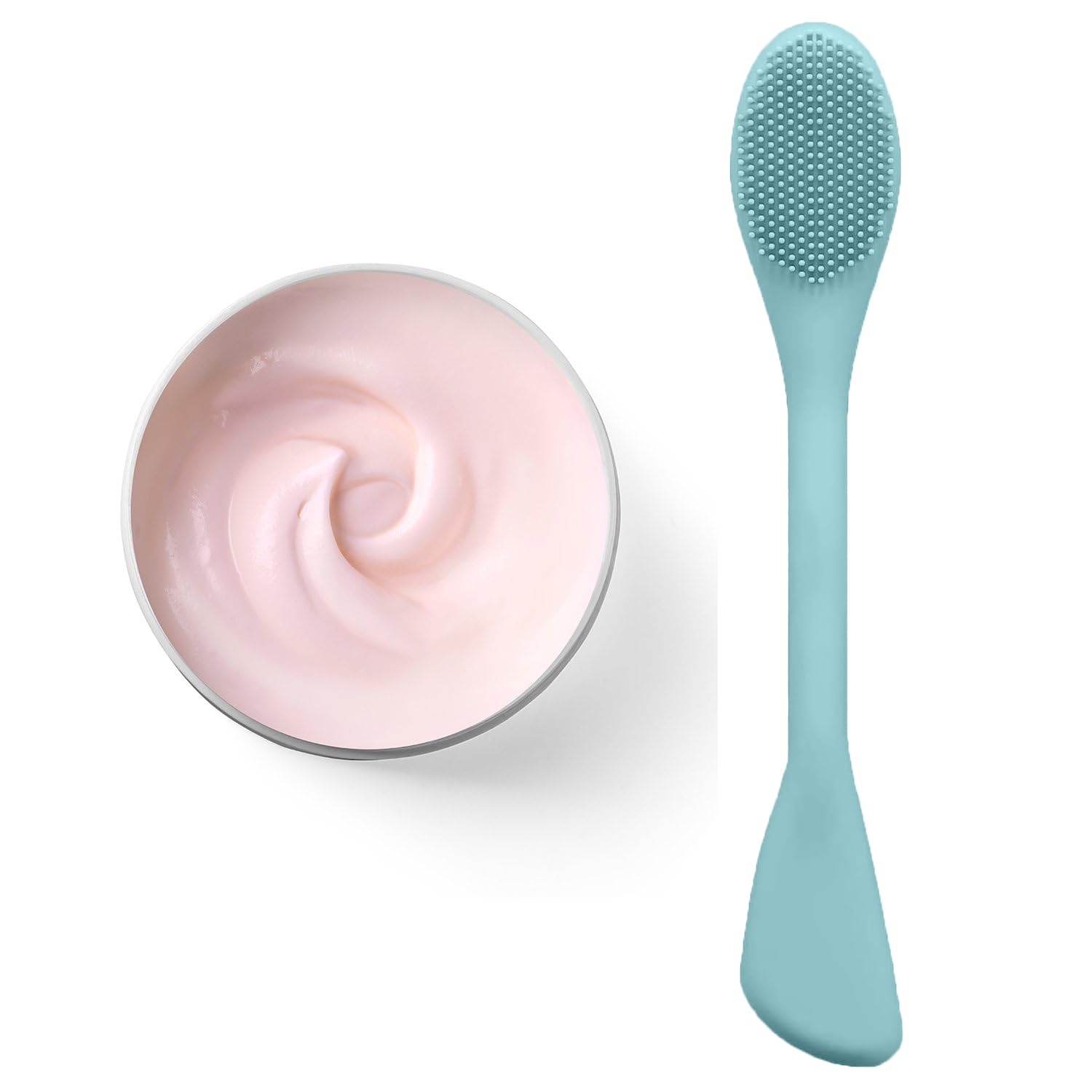 2-in-1 Silicone Facial Cleansing Brush & Exfoliator - Gentle Face Scrubber for Blackhead Removal, Makeup Cleansing & Skin Massage | Perfect for Mud Masks, Clay Treatments & DIY Skincare Routines | Ideal for Daily Cleansing & Spa-Like Home Facial Care