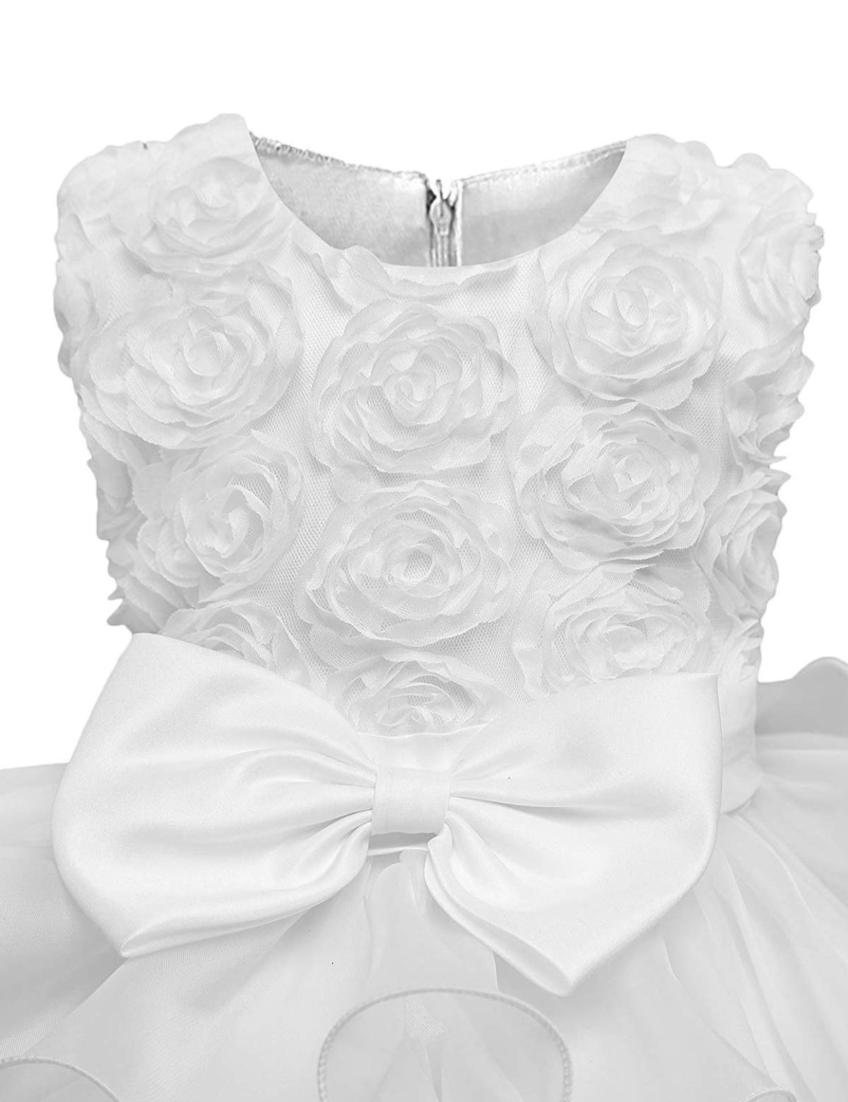 NNJXD Girls' Ruffled Lace Party Dress - Elegant Flower Girl Dress for Weddings, Birthday Parties & Special Occasions