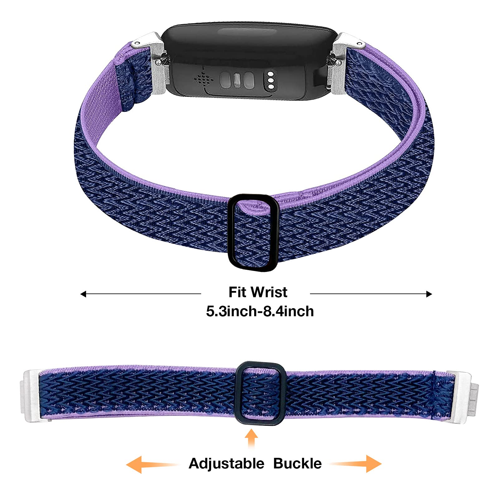 3 Pack Stretchy Replacement Bands for Fitbit Inspire 2/Inspire HR/Inspire/Ace 2 - Soft Adjustable Solo Loop Nylon Straps for Women & Men - Perfect for Workouts, Running & Daily Fitness Tracking