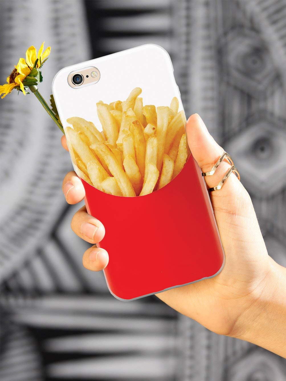 Premium 3D Textured Protective Case for iPhone 7 - French Fries Design - Shockproof & Slim Cover - Perfect for Everyday Use, Travel & Outdoor Activities