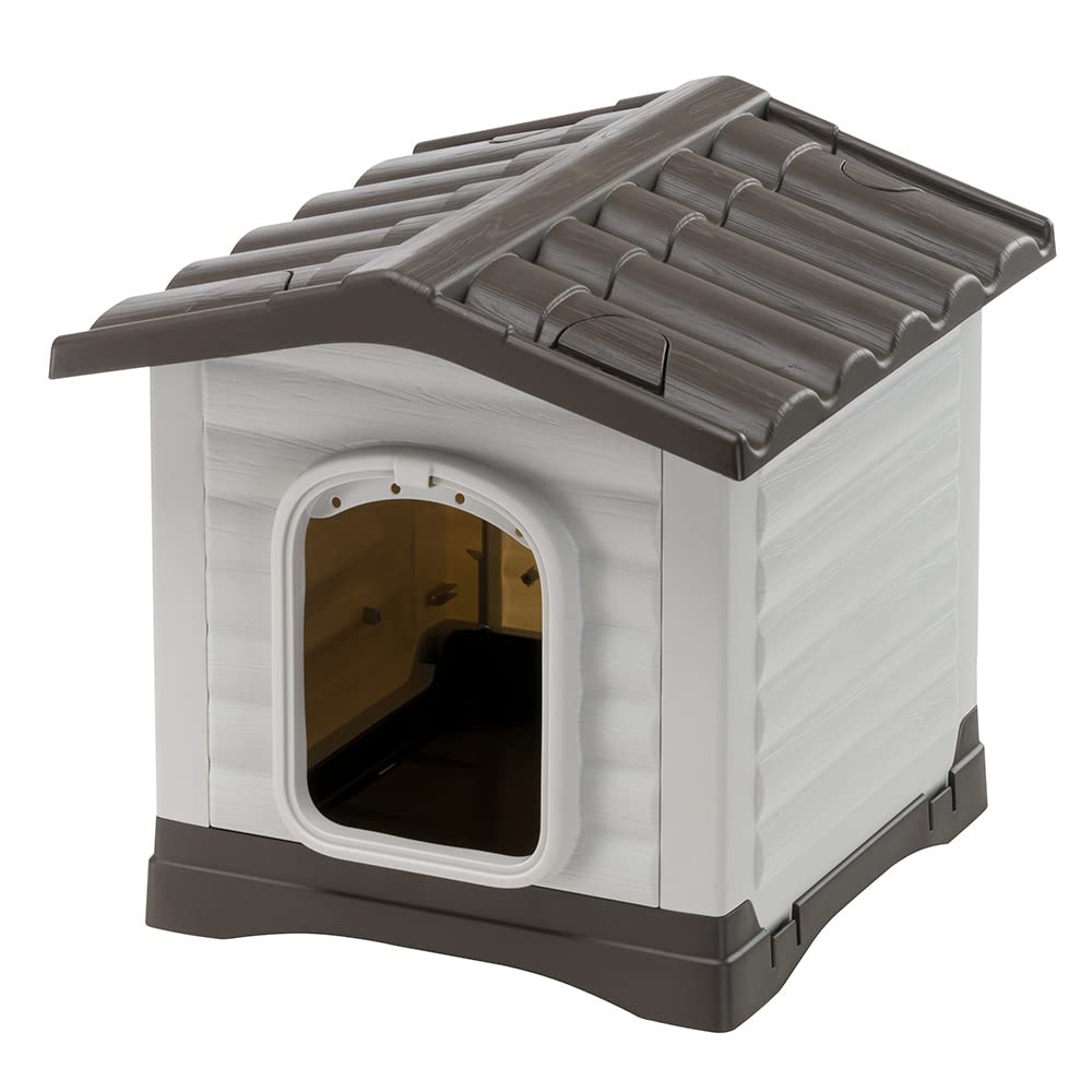 Ferplast Dog Villa - Durable Outdoor Dog House for Small & Medium Dogs - Weatherproof Pet Shelter for Backyard, Patio & Garden Use
