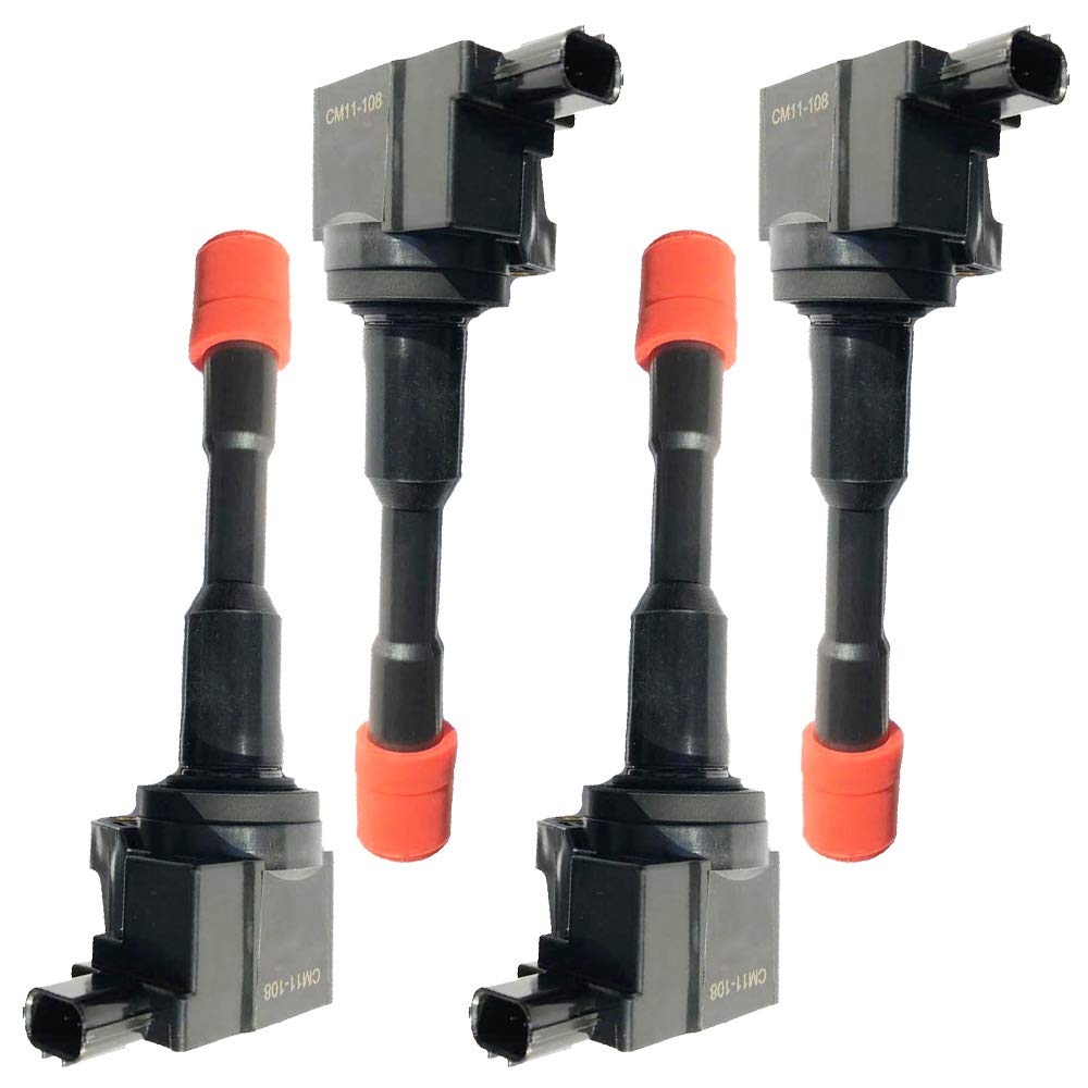8PCS Ignition Coil Pack Set Compatible with Honda Fit II III City Jazz Civic VII VIII Hybrid 1.2L 1.3L 1.4L 2002-2008 - Replaces OEM CM11-108 CM11-109 30521-PWA-003 30520-PWA-003 - Perfect for Engine Performance & Smooth Driving