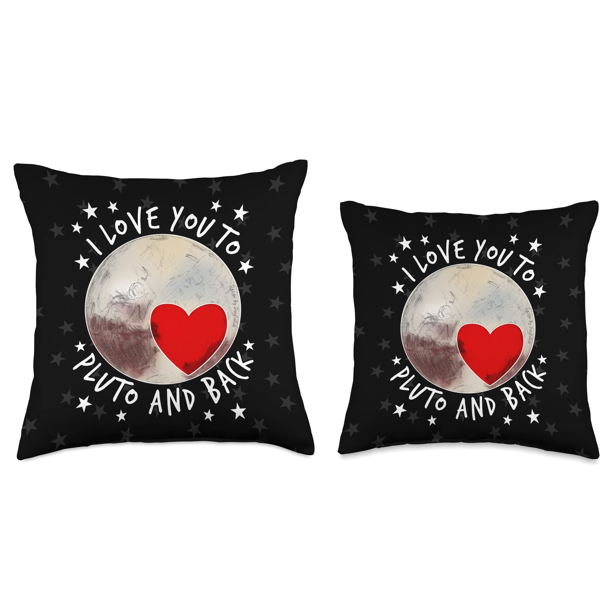 I Love You To Pluto and Back Heart Space Planets Anniversary Throw Pillow - Romantic Gift for Couples, Valentine's Day, Wedding Anniversary - Perfect for Sofa, Bed, Home Decor