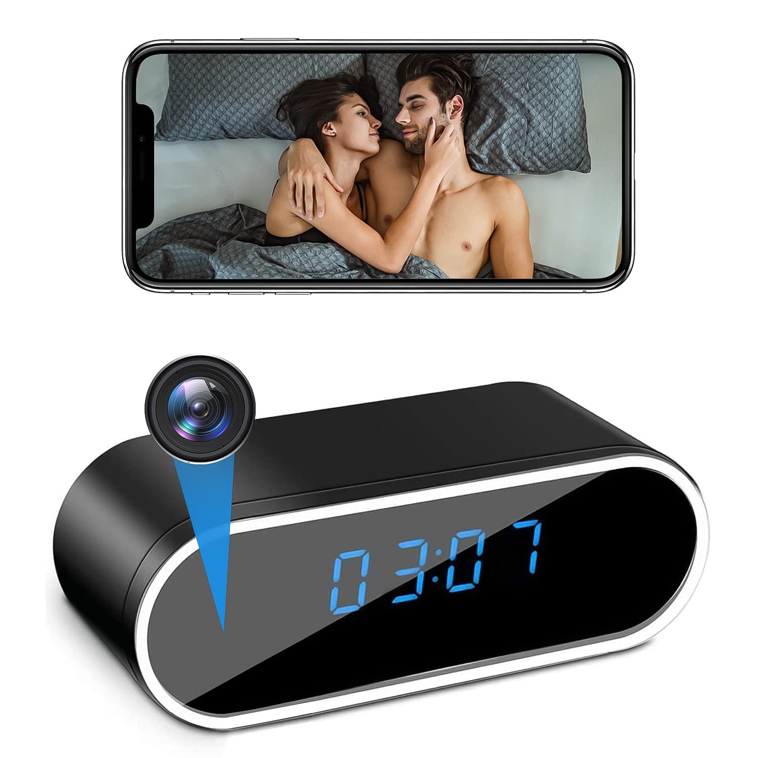 HD 1080P Hidden Spy Camera Clock with WiFi, Night Vision & Motion Detection - Wireless Nanny Cam for Home & Office Security | Perfect for Baby Monitoring, Pet Watching & Property Surveillance