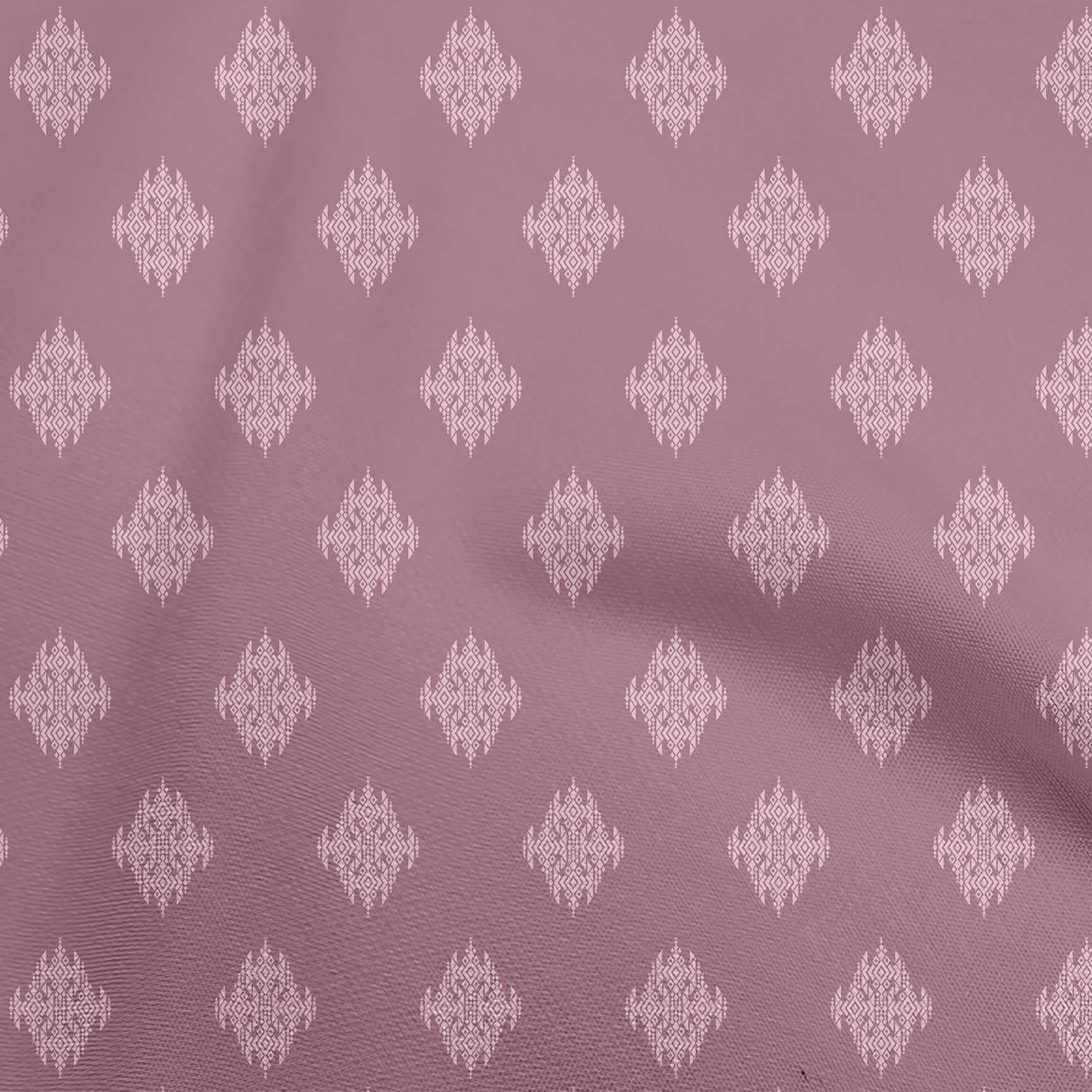 oneOone Viscose Chiffon Pink Geometric Print Fabric by The Yard - 42 Inch Wide Soft Flowy Dress Material for Summer Dresses, Blouses & DIY Fashion Projects