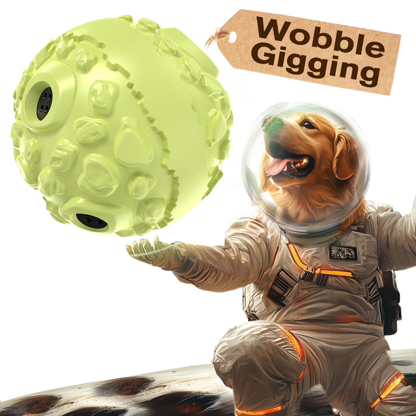 **KADTC Extra-Large Giggling Roll Ball Dog Chew Toy – Durable Interactive Chew Toy for Large & Aggressive Chewers – Teeth Cleaning & Boredom Buster – Perfect for Playtime, Training & Enrichment**