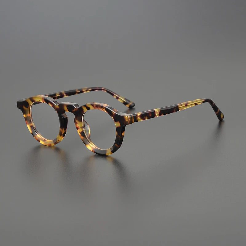 Stylish Black Full Rim Round Thick Acetate Eyeglasses Frame 23107 - Perfect for Reading, Fashion & Everyday Wear